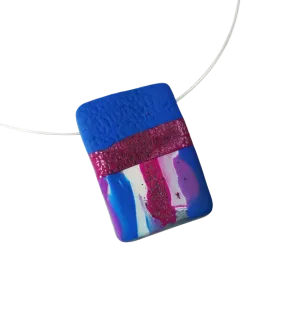 1" x1-1/2" Medium Rectangle Pendant - Blue