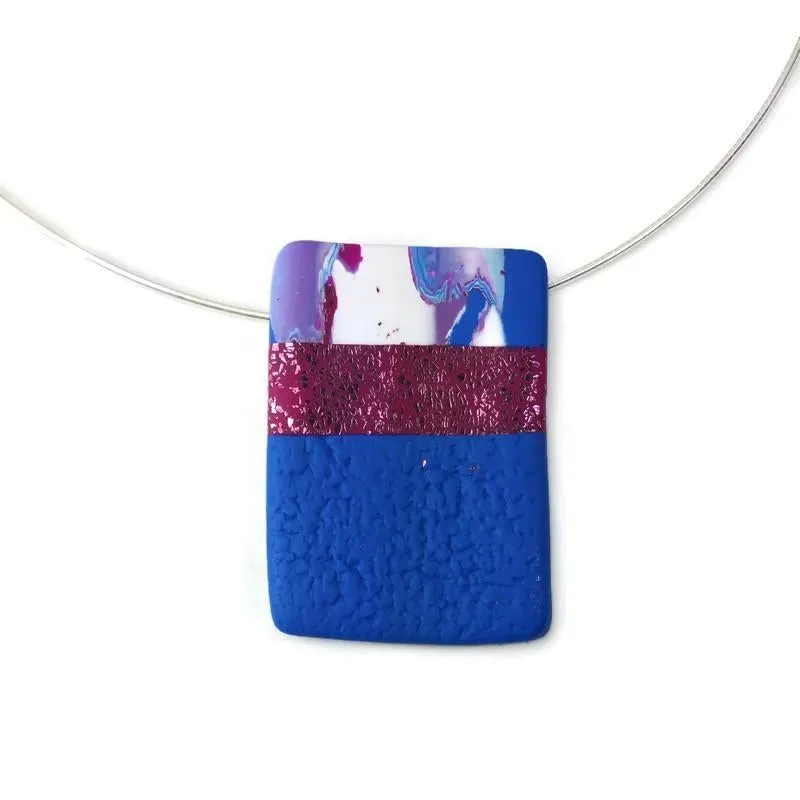 1" x1-1/2" Medium Rectangle Pendant - Blue