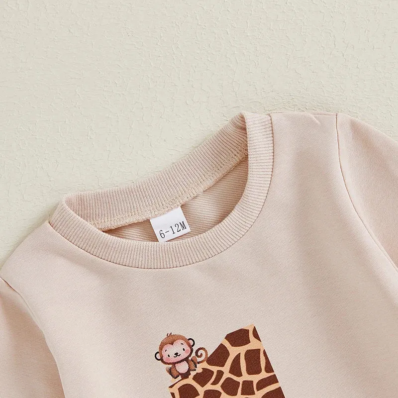 1st Birthday Animal Theme Jogger Set