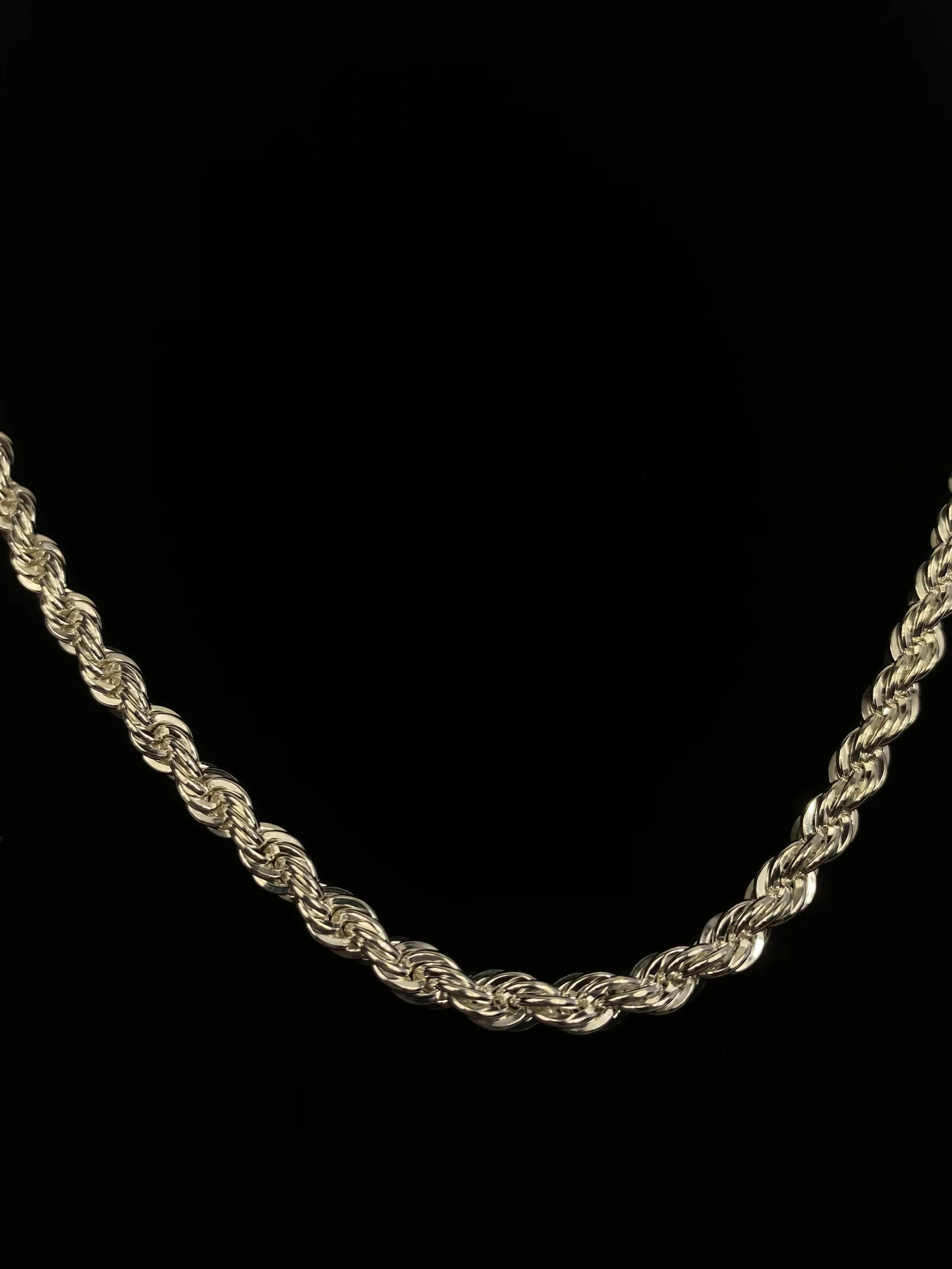 20” 5mm Sterling Silver Rope Chain, Sku: S5FRLC-20