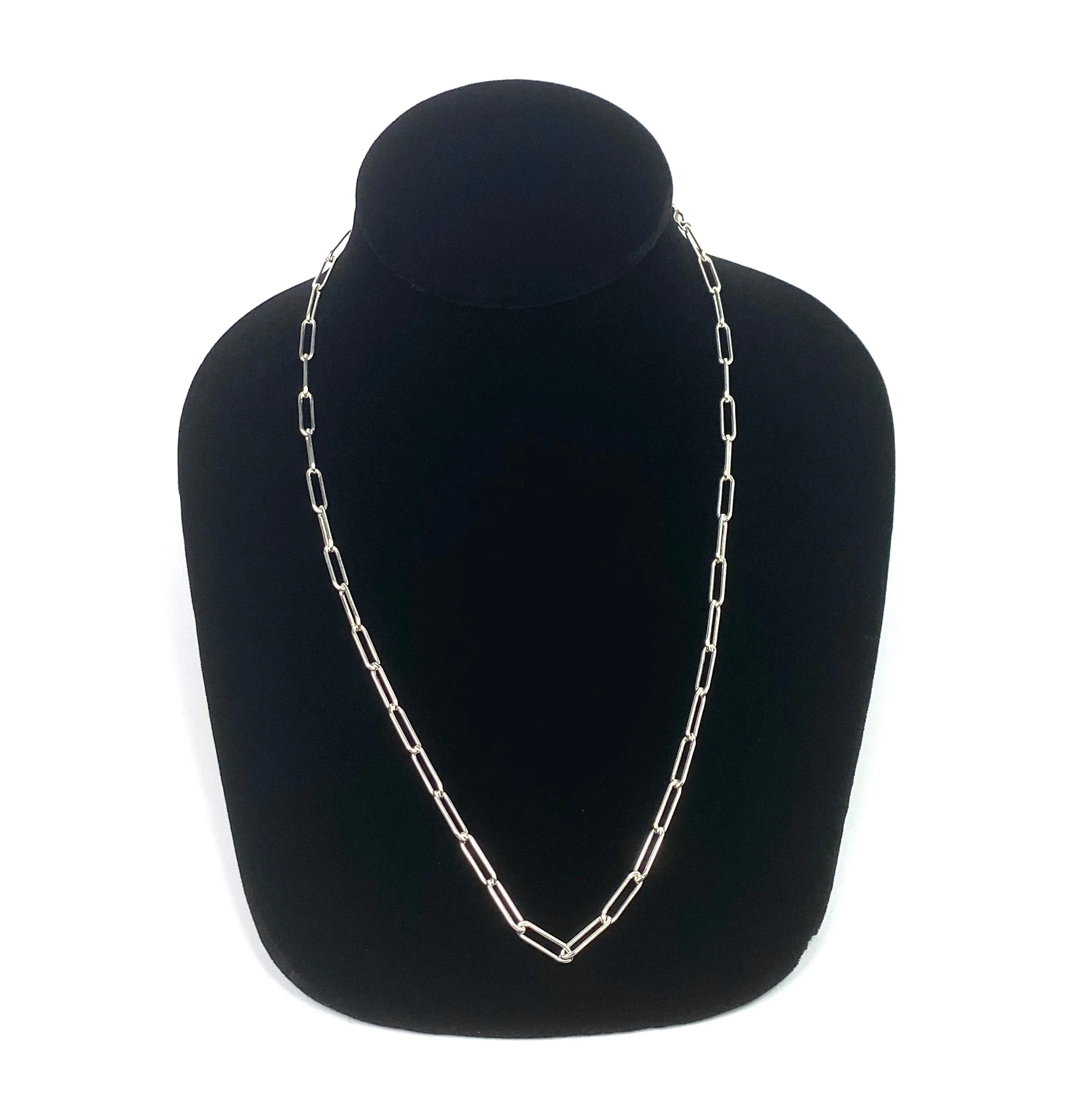 20” Sterling Silver Elongated Chain, Sku:S4002LC-20