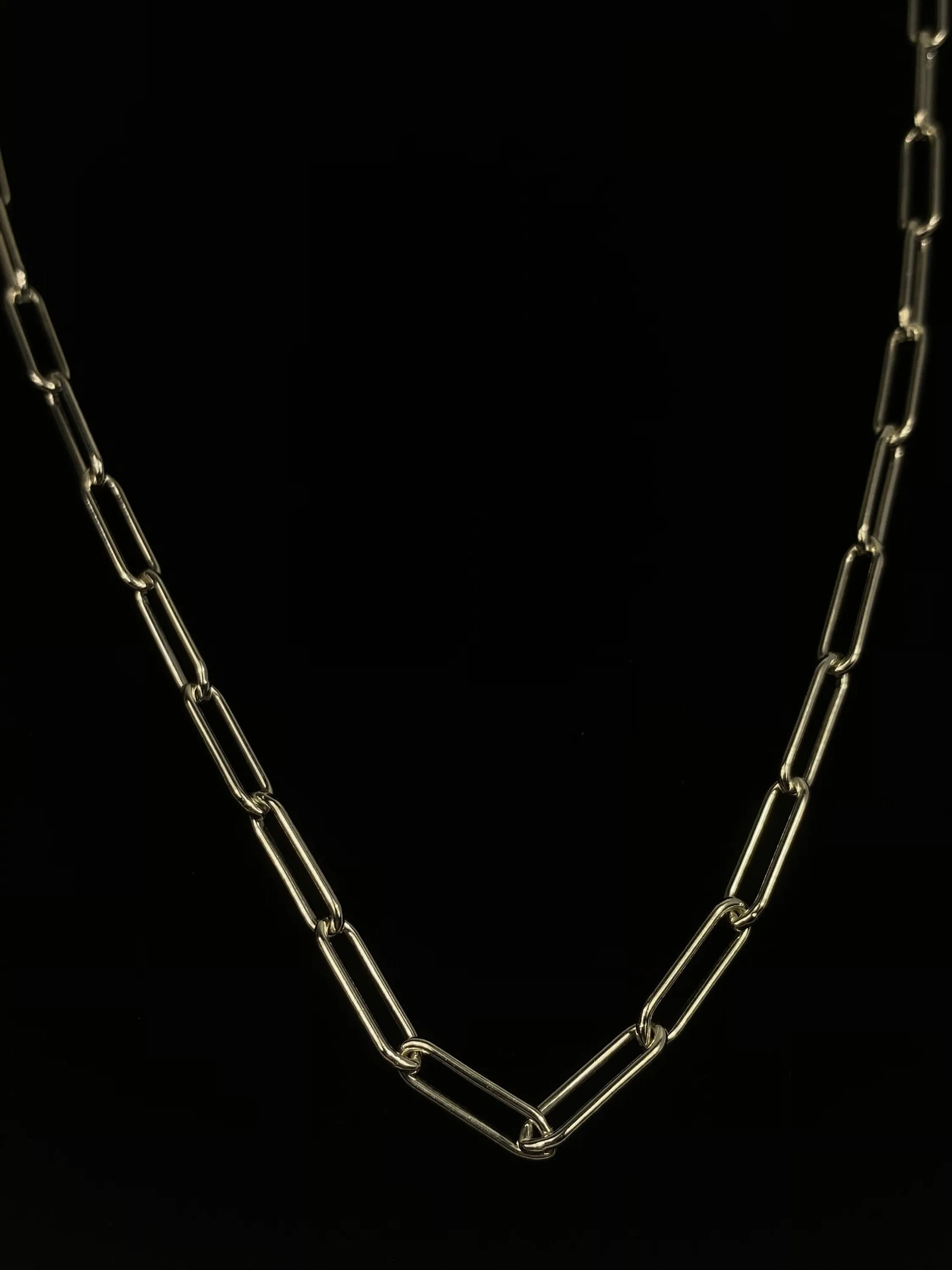 20” Sterling Silver Elongated Chain, Sku:S4002LC-20