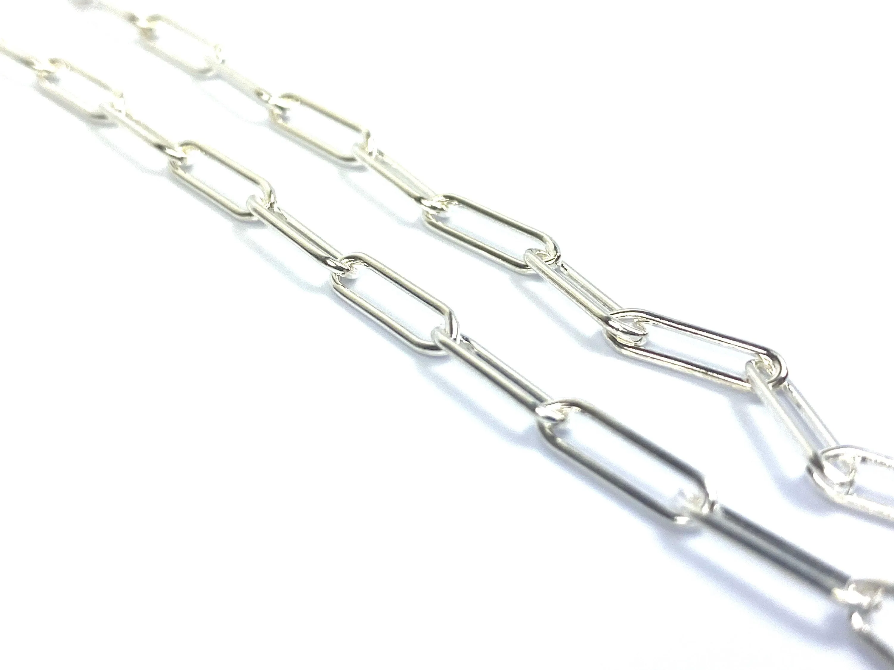24” Sterling Silver Elongated Chain, Sku:S40012LC-24