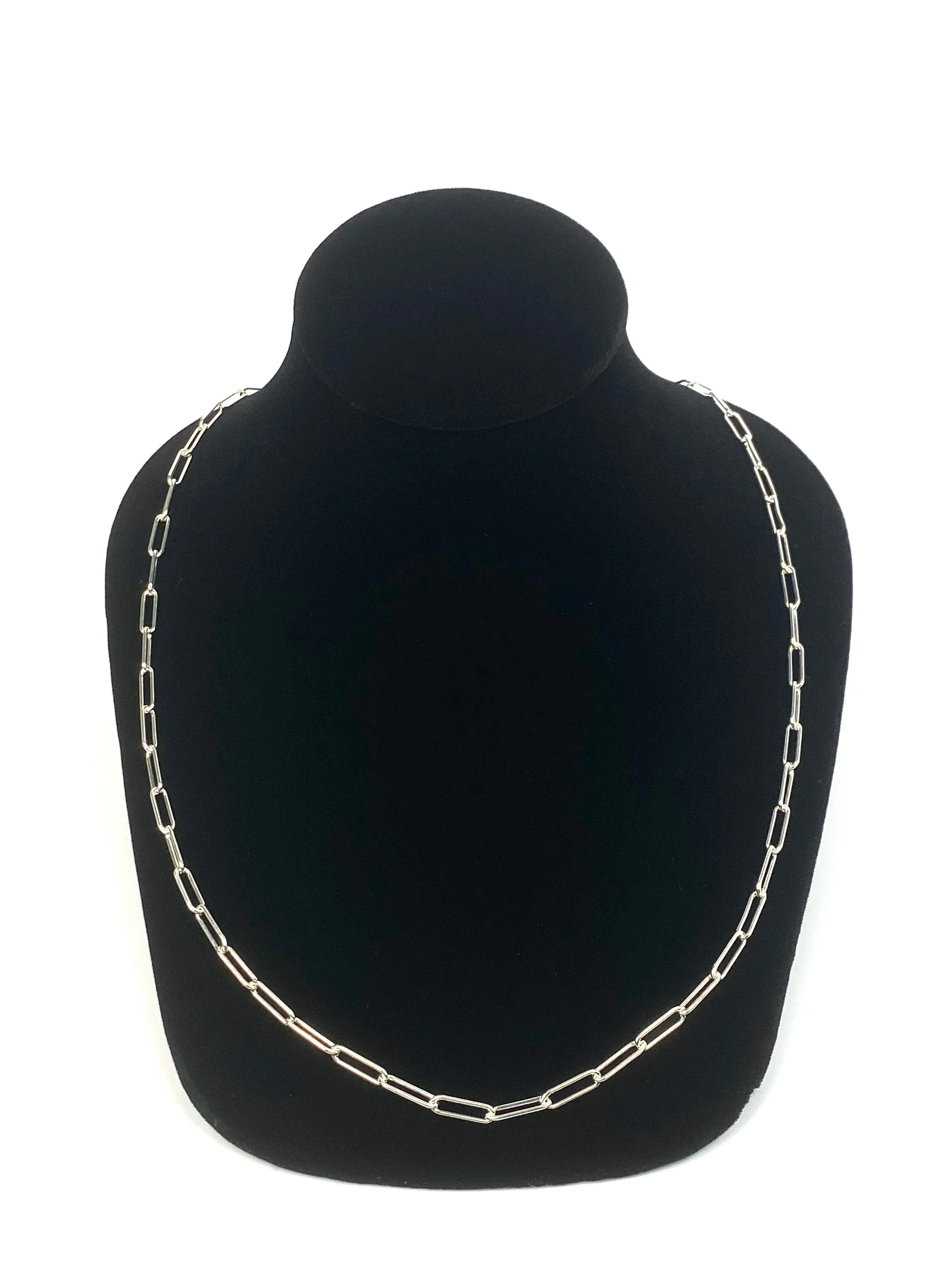 24” Sterling Silver Elongated Chain, Sku:S40012LC-24