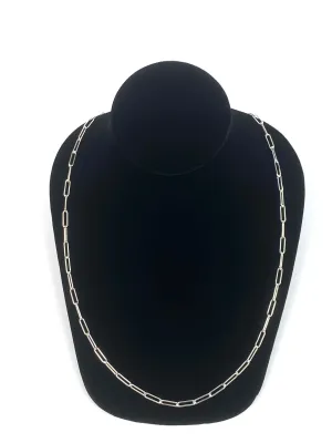 24” Sterling Silver Elongated Chain, Sku:S40012LC-24