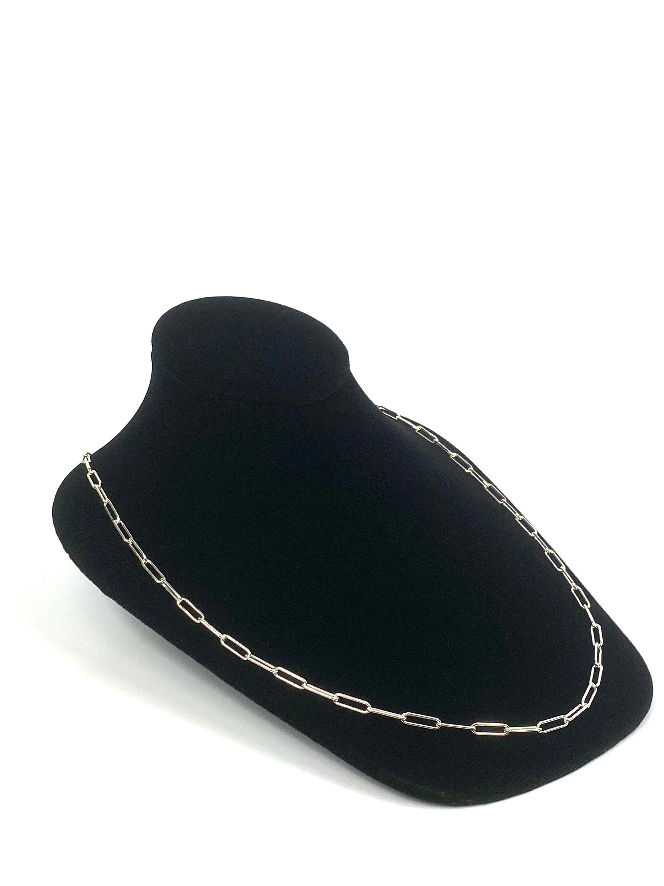 24” Sterling Silver Elongated Chain, Sku:S40012LC-24