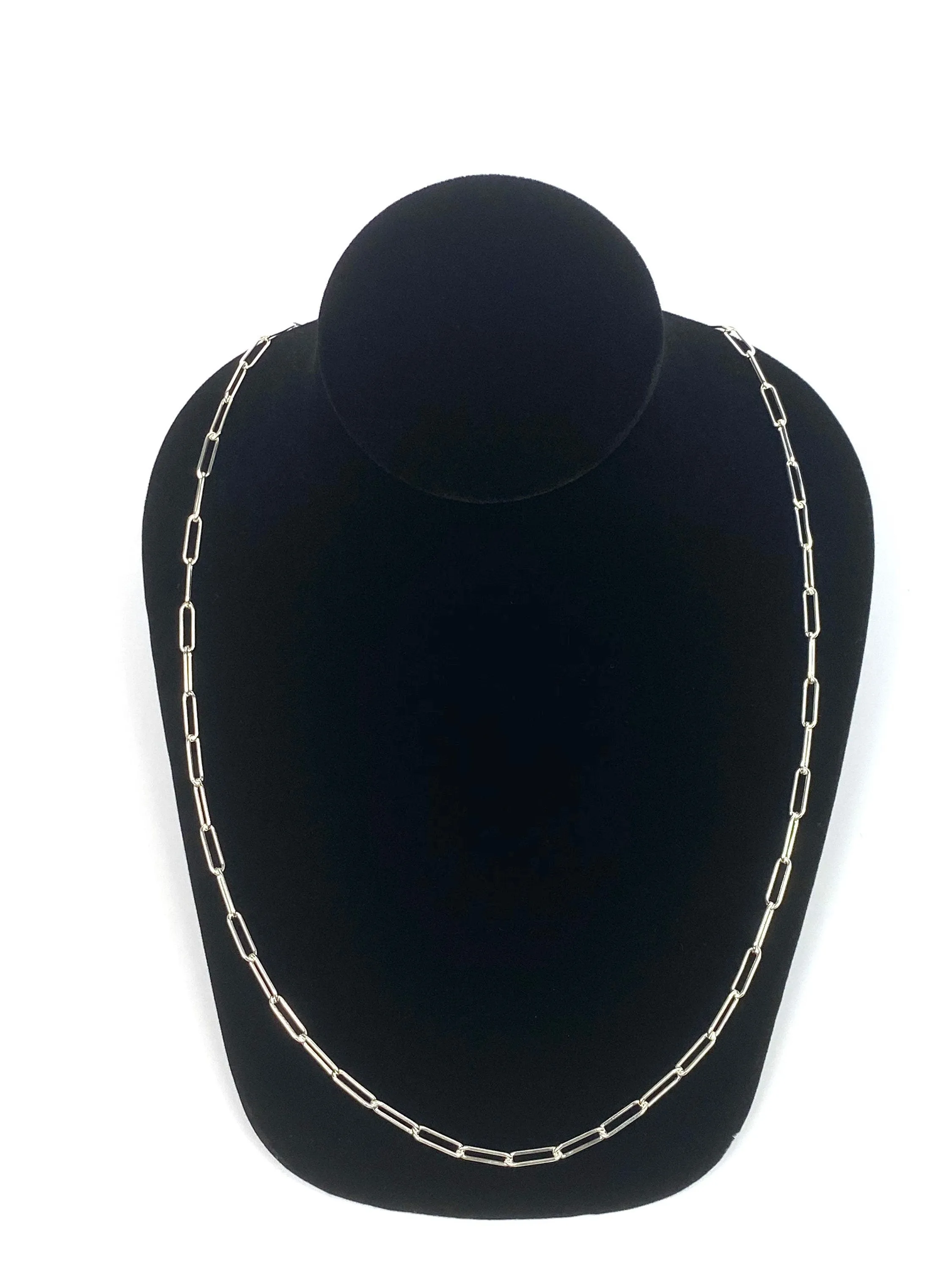 24” Sterling Silver Elongated Chain, Sku:S40012LC-24