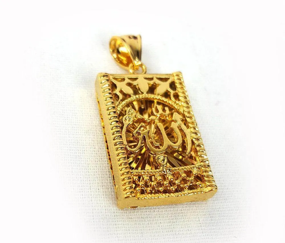 24k Gold Plated Islamic Pendant Copper Necklace
