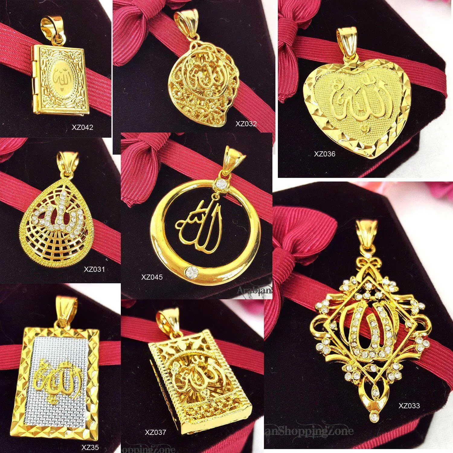 24k Gold Plated Islamic Pendant Copper Necklace