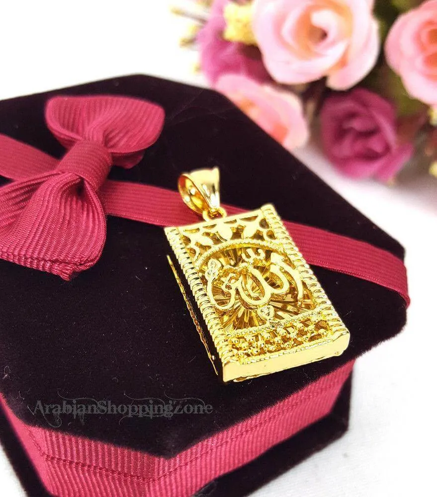24k Gold Plated Islamic Pendant Copper Necklace