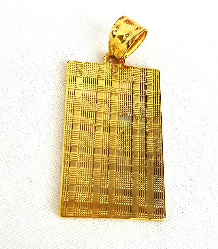24k Gold Plated Islamic Pendant Copper Necklace