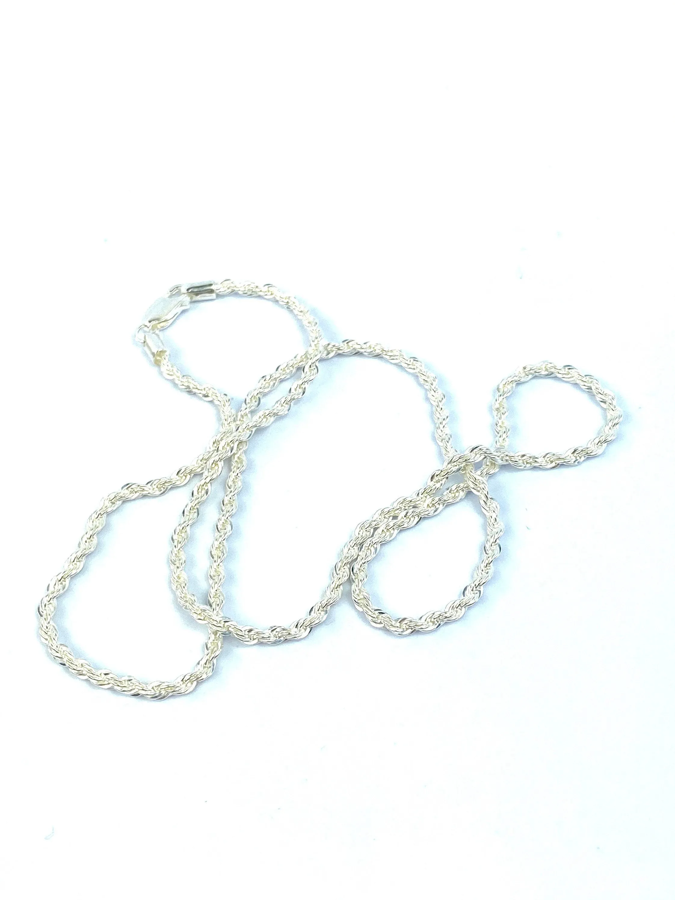 2.5mm Sterling Silver Rope Chain, Sku: S2.5FRLC-18
