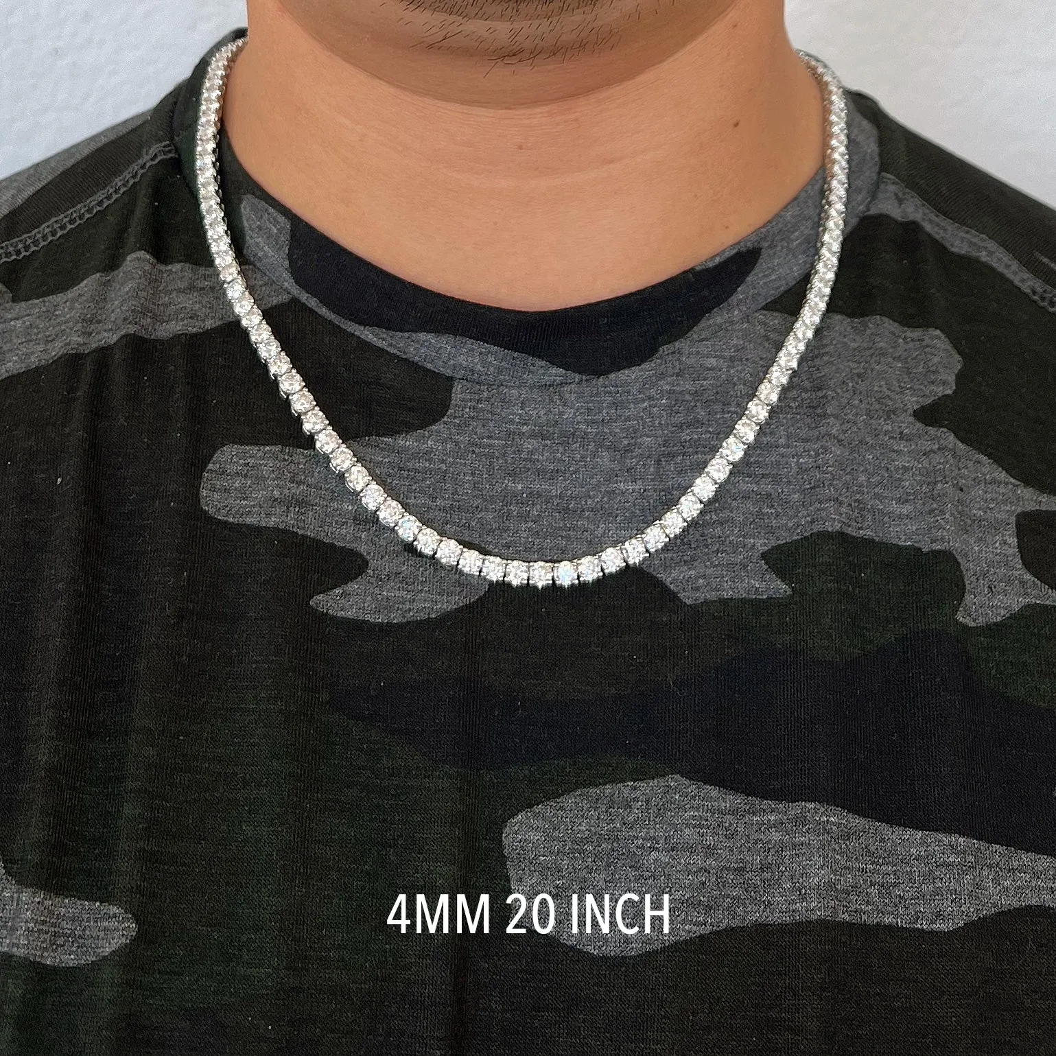 2MM-4MM VVS Moissanite Tennis Chain 925 Silver