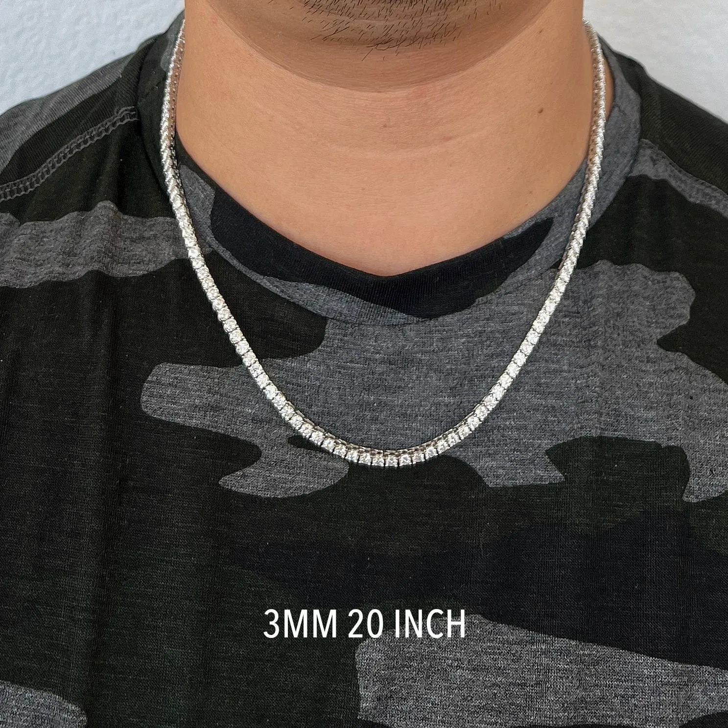 2MM-4MM VVS Moissanite Tennis Chain 925 Silver
