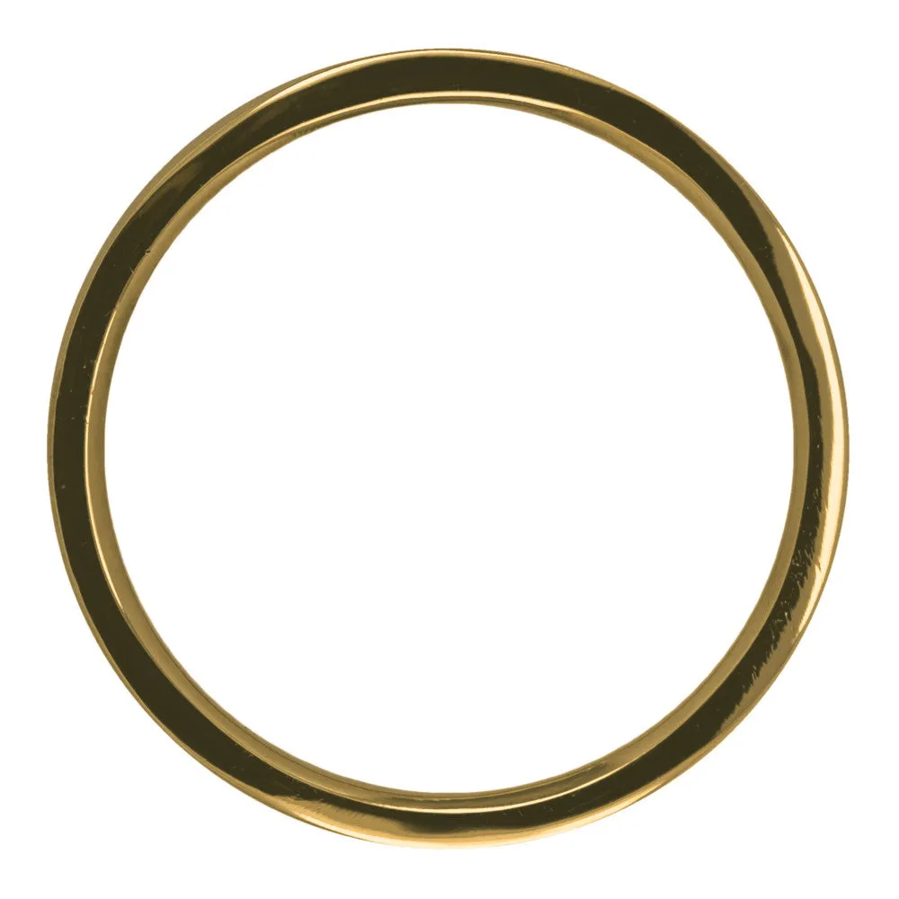 2mm Wide x 1.7mm Thick, 14k Yellow Gold Rectangle Wedding Band, Polished