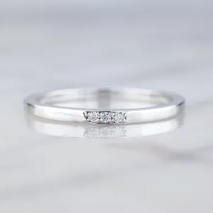 3 Diamond Wedding Band, Rectangle Band, Platinum