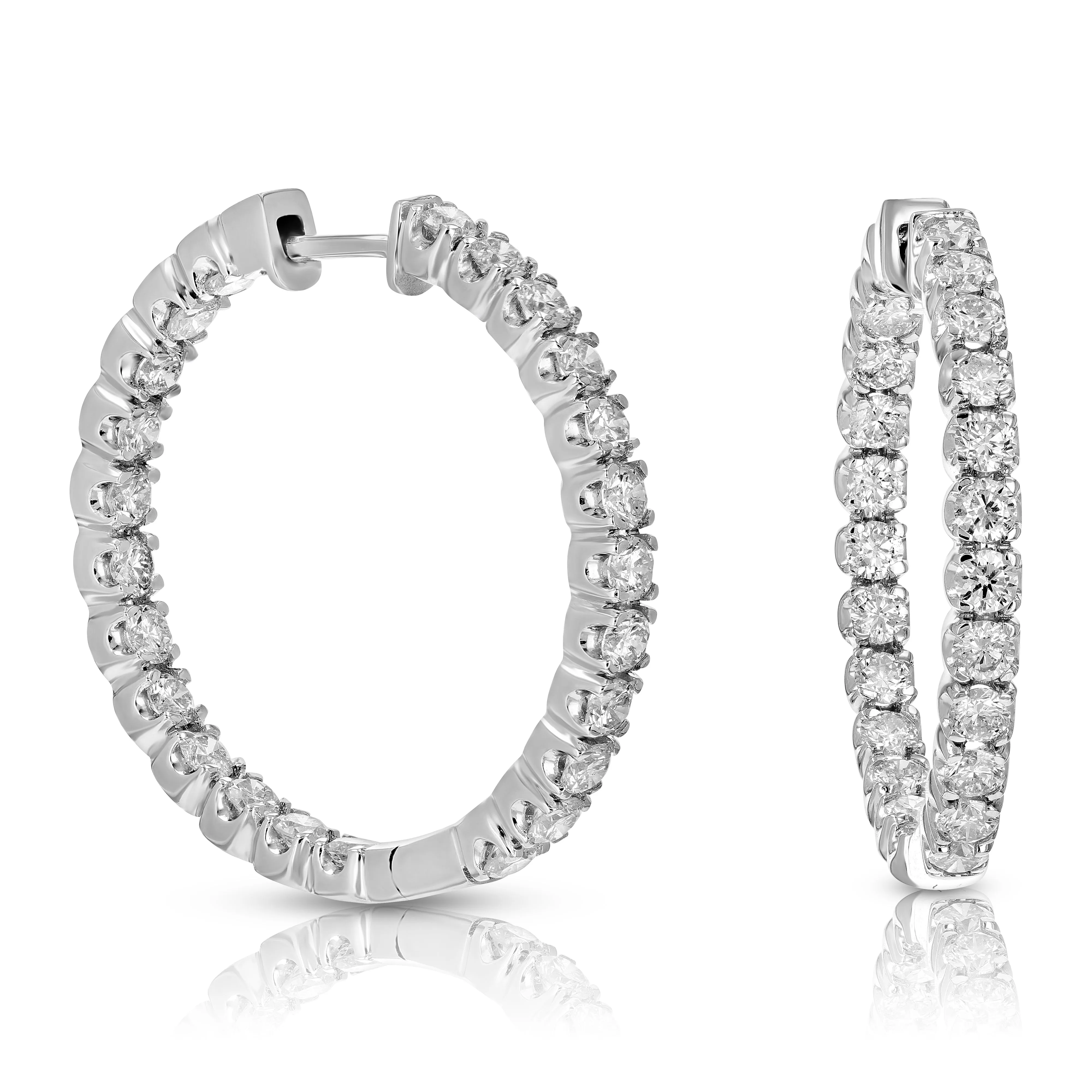 5 cttw Lab Grown Diamond Hoop Inside Out Earrings in 14K Gold
