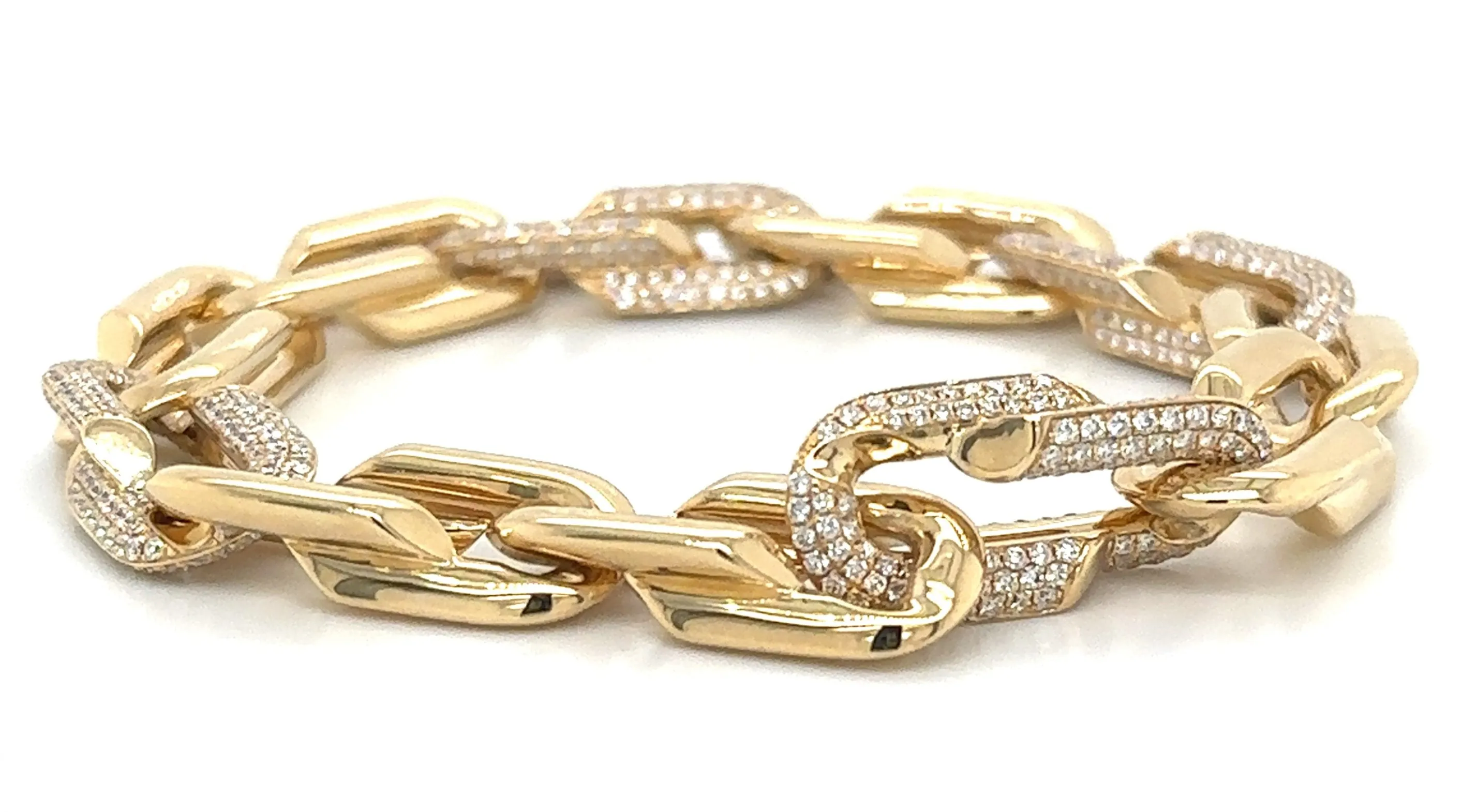 5.18ct tw Diamond Link Statement Gold Bracelet