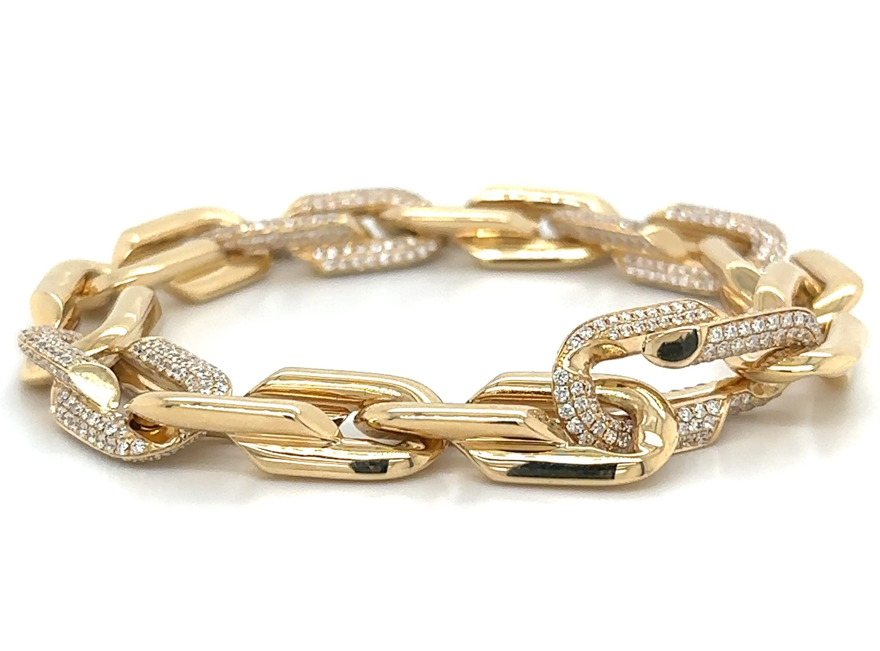 5.18ct tw Diamond Link Statement Gold Bracelet