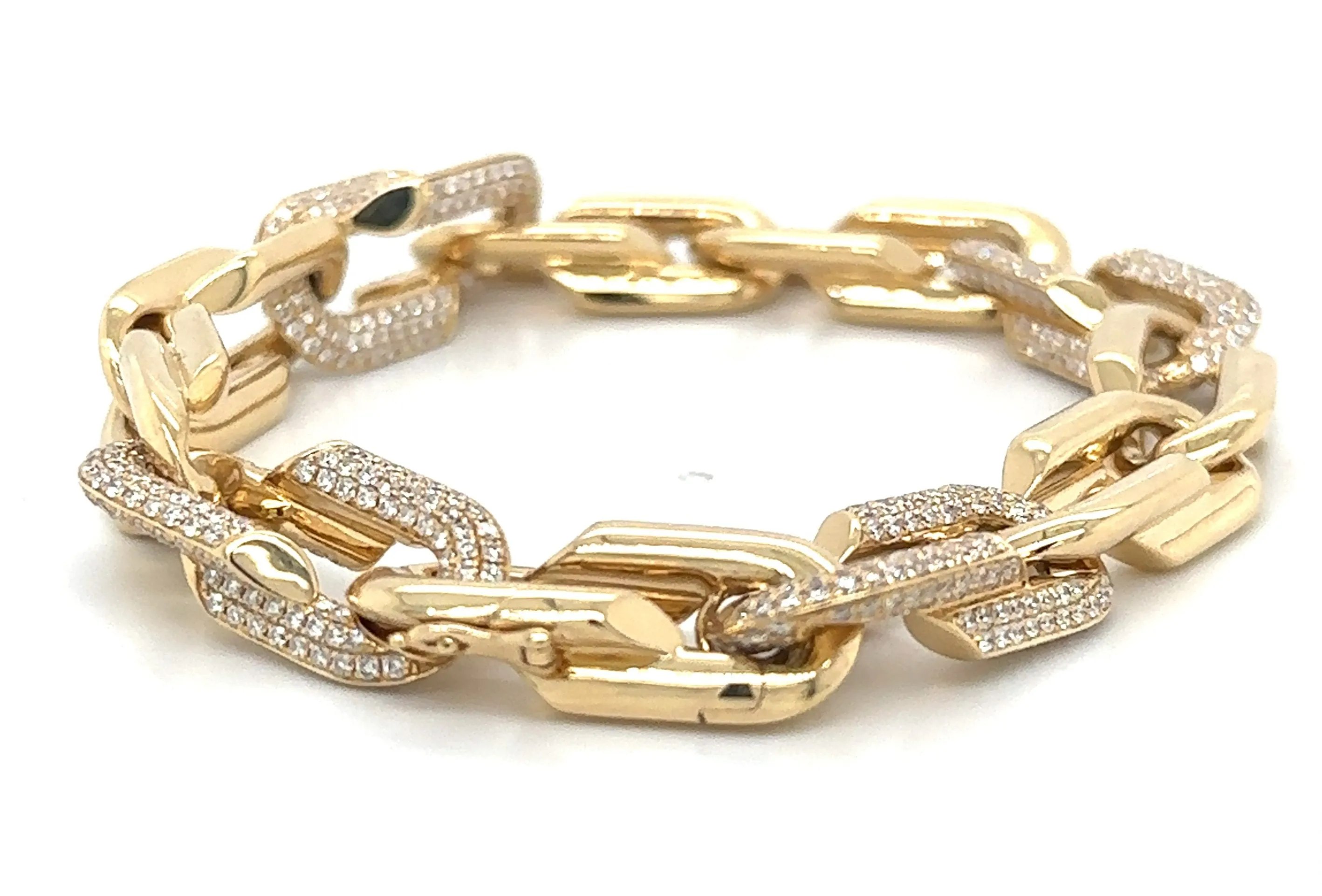 5.18ct tw Diamond Link Statement Gold Bracelet
