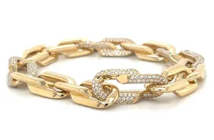 5.18ct tw Diamond Link Statement Gold Bracelet