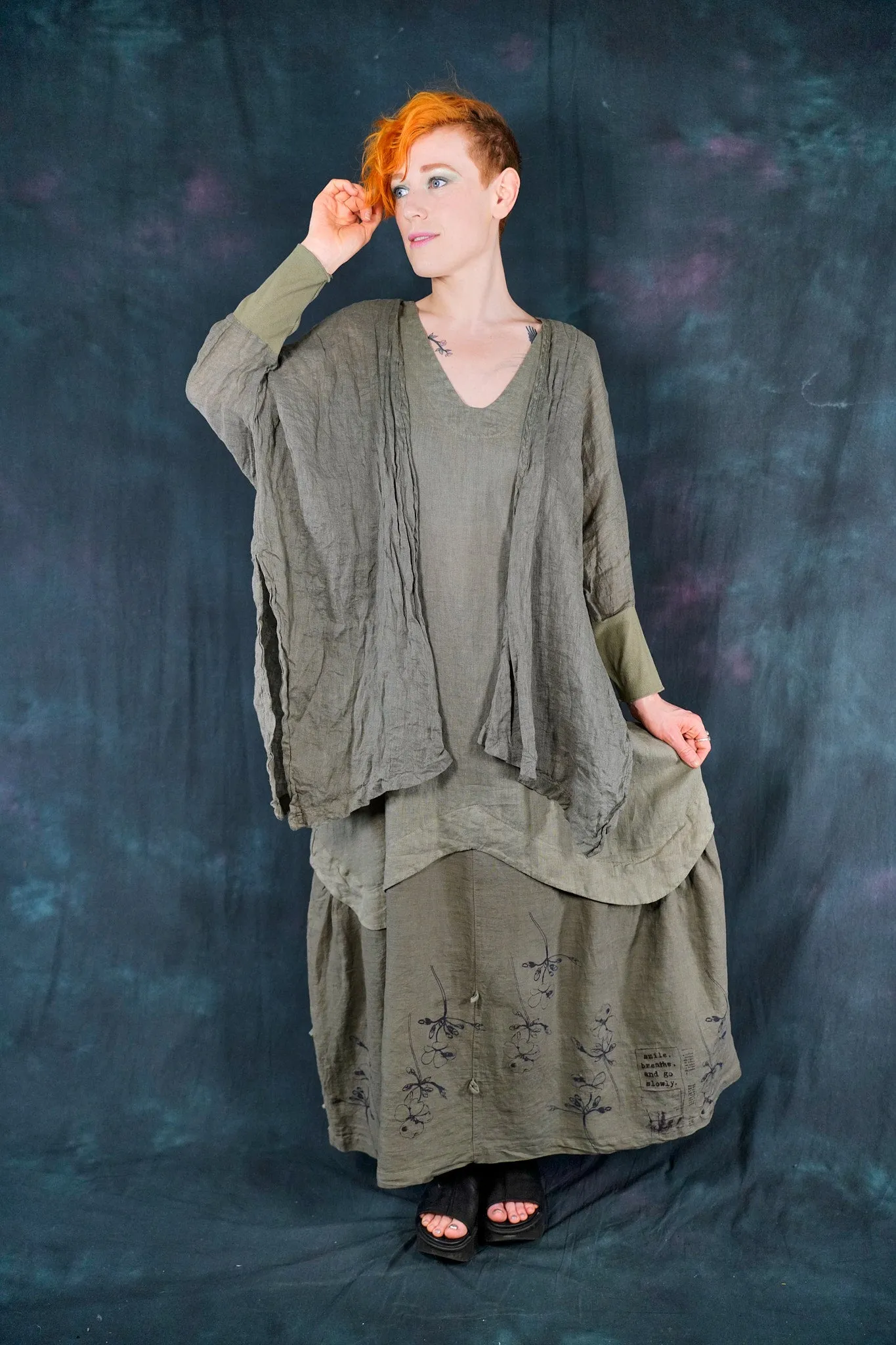 5253 Crinkle Cardi Caper-P