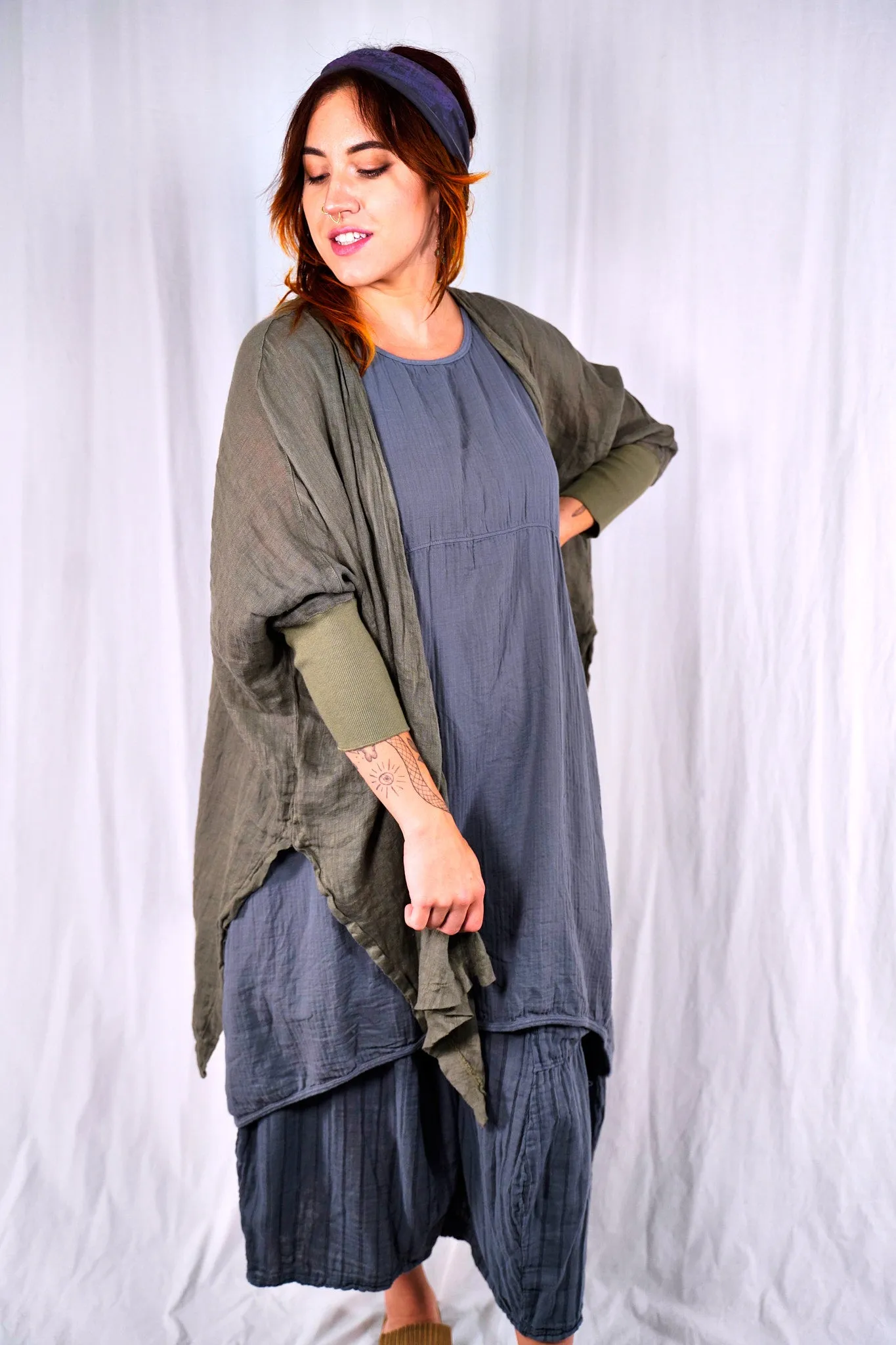 5253 Crinkle Cardi Caper-P