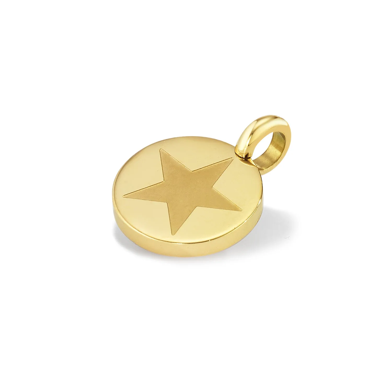 595690 TeNo Yellow Gold Steel Star Charm Pendant