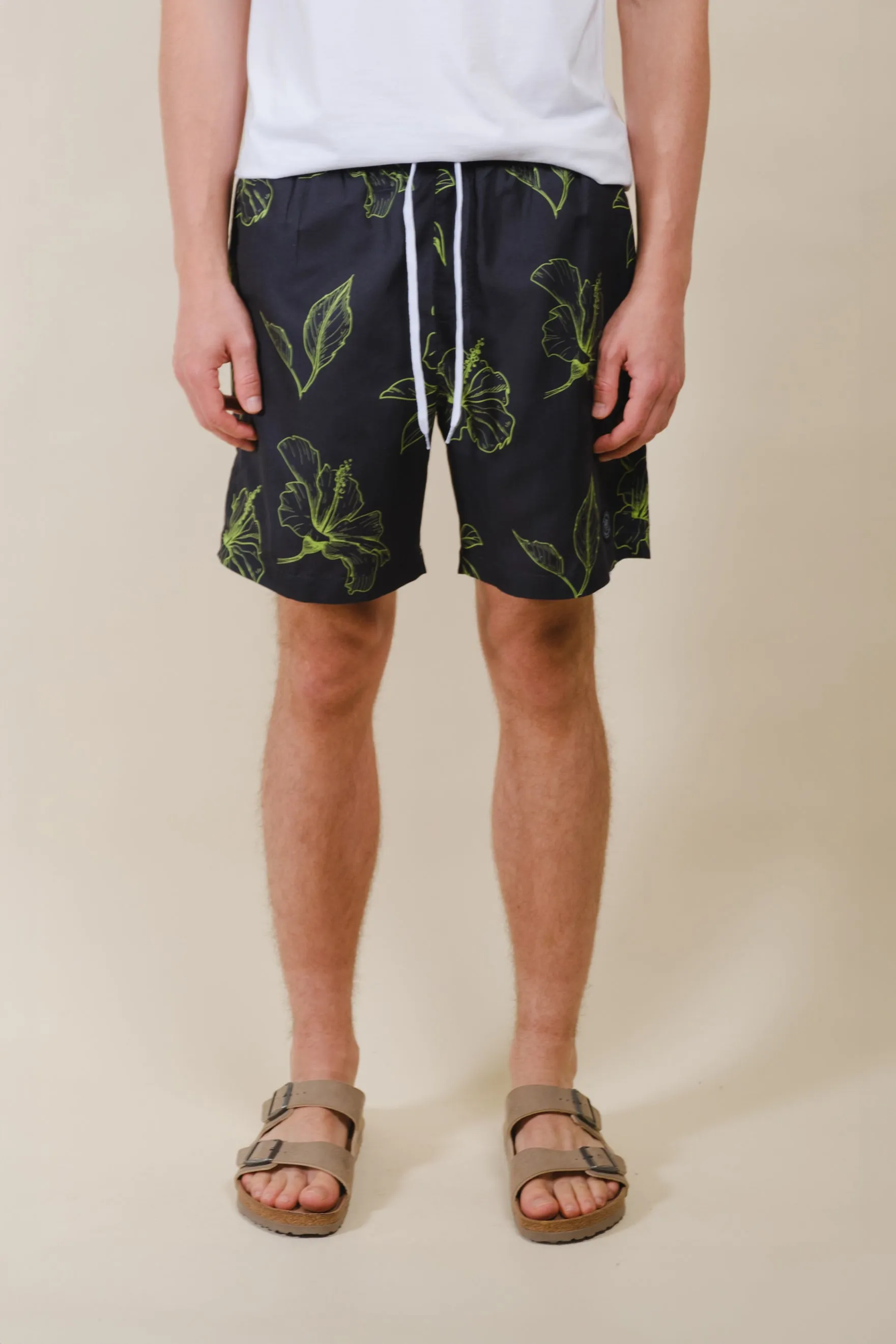 7"  Hibiscus Swim Short