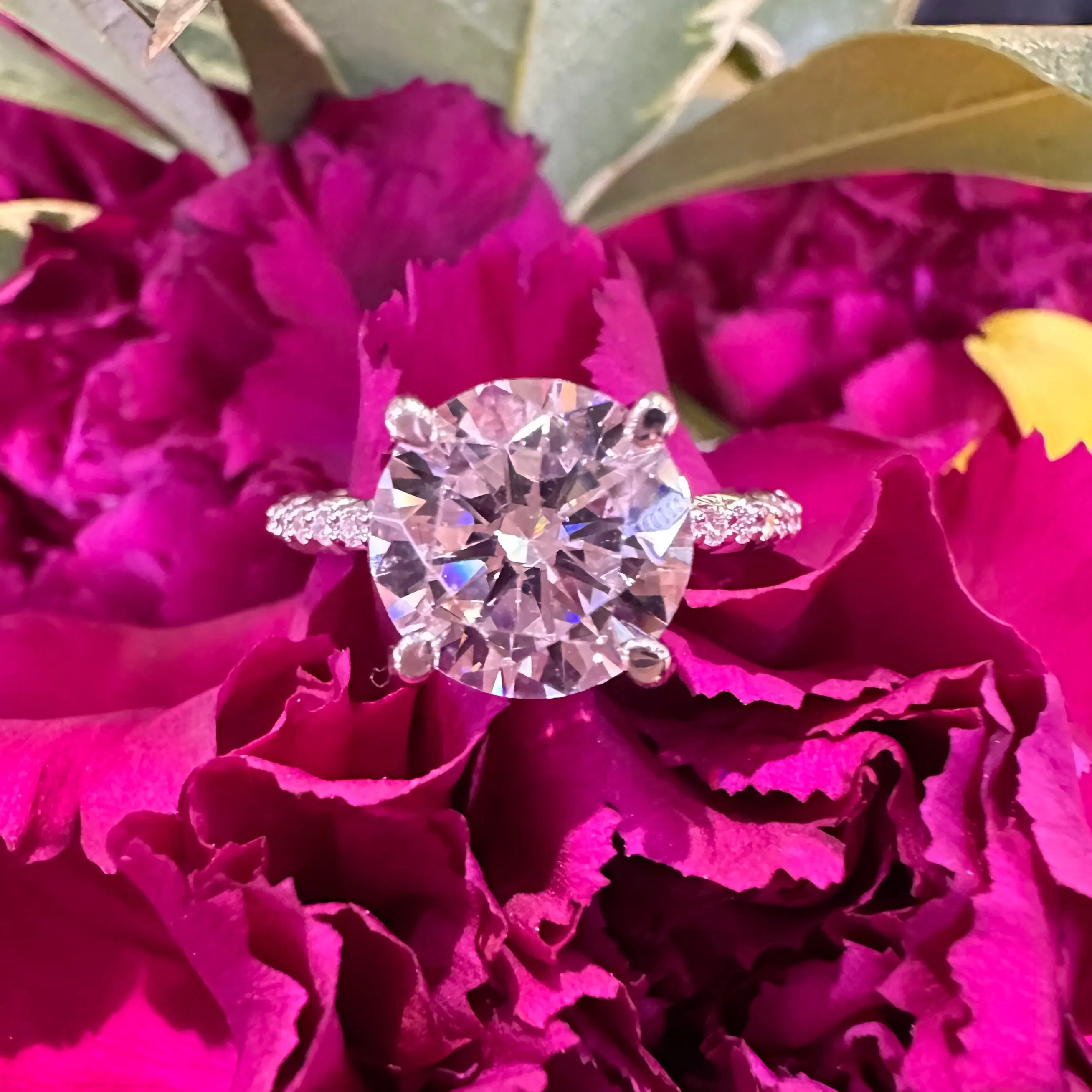 A. JAFFE Diamond Hidden Halo Quilted 14K White Gold Engagement Ring MECRD3408Q / 273