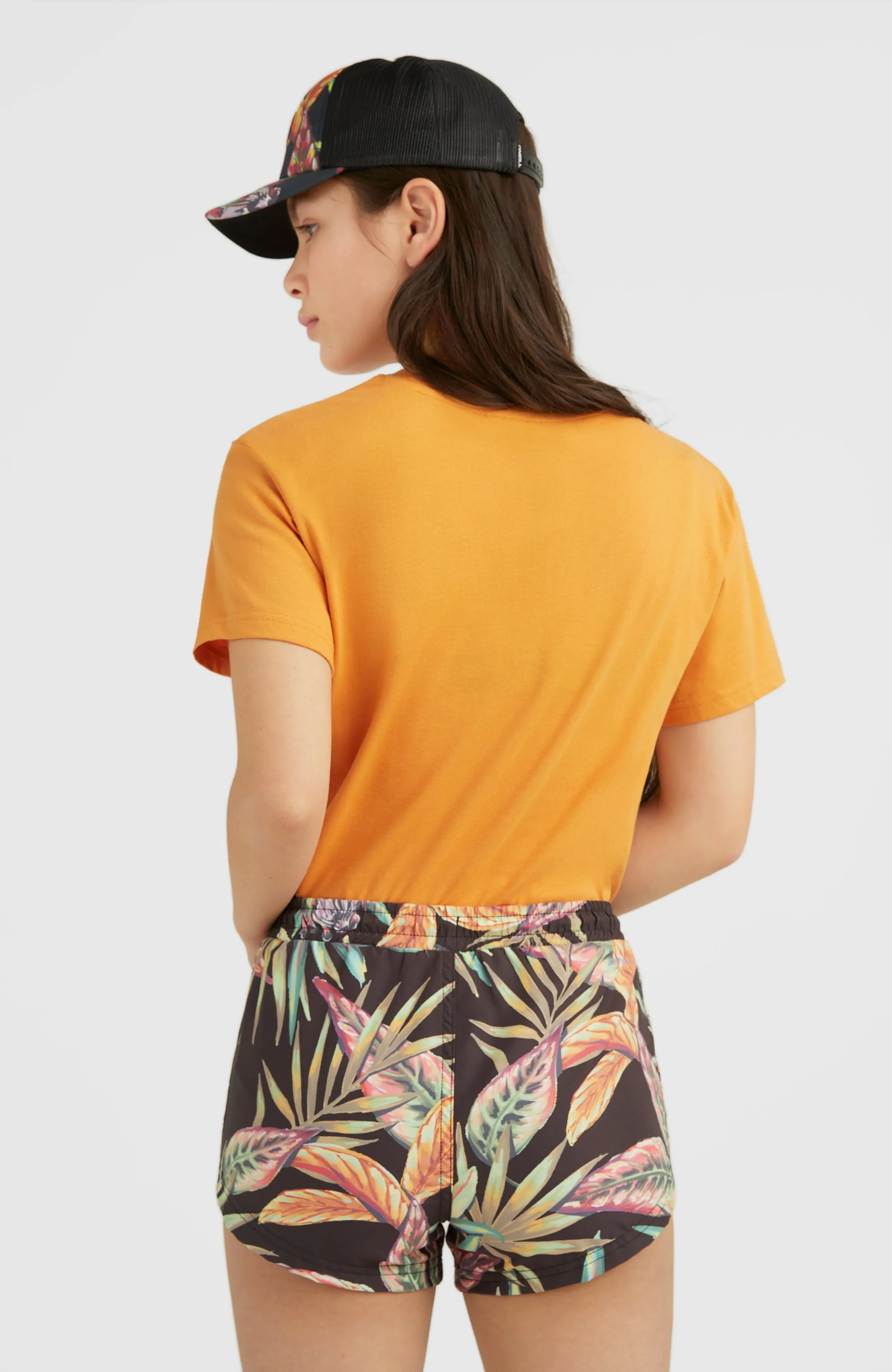 Anglet Badehose | Black Tropical Flower