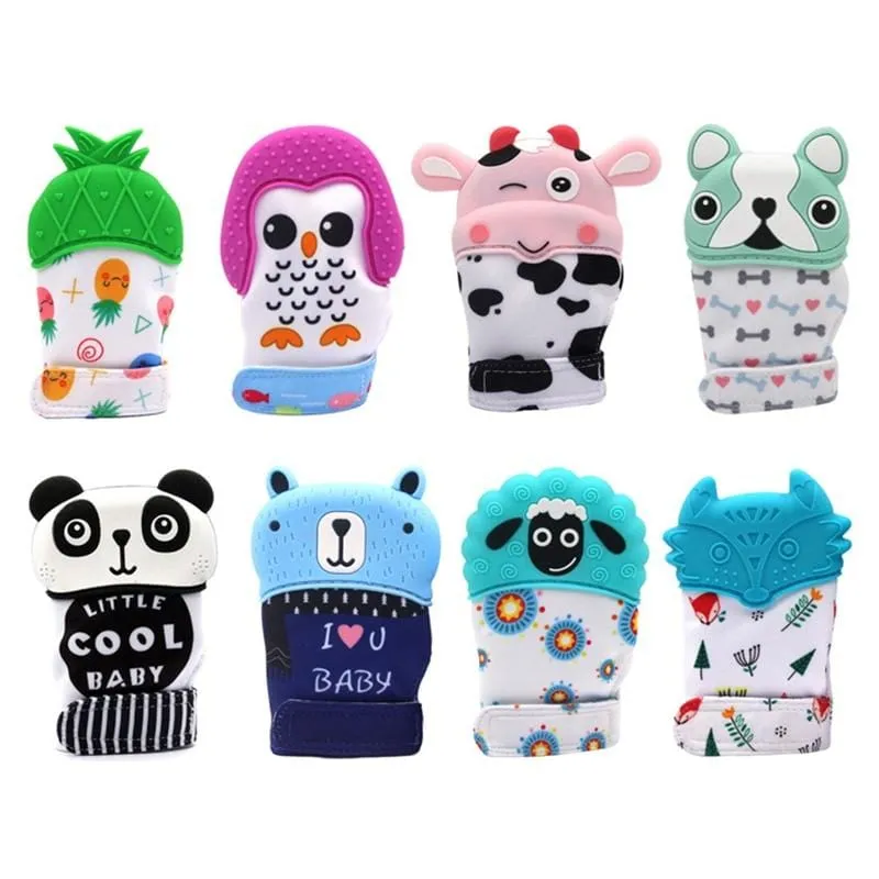 Animal Cartoon Baby Teething Gloves