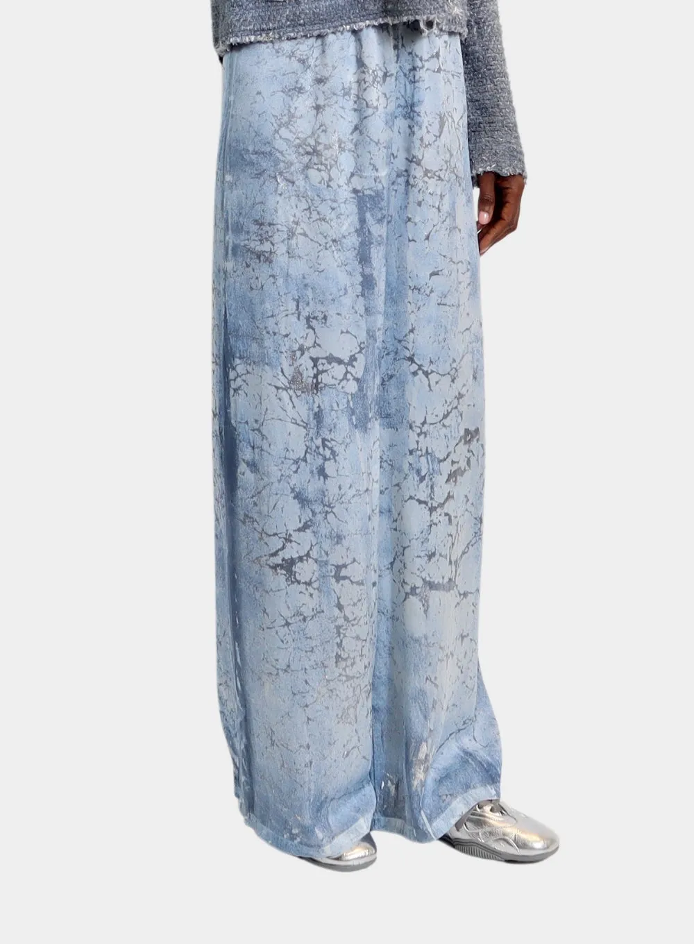 AVANT TOI | Marble Laminated Stretch Silk Palazzo Pant