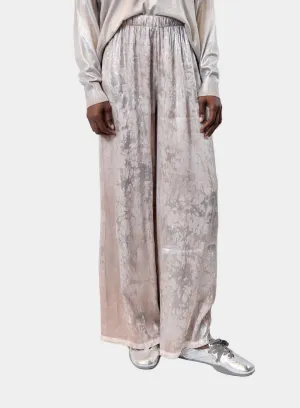 AVANT TOI | Marble Laminated Stretch Silk Palazzo Pant