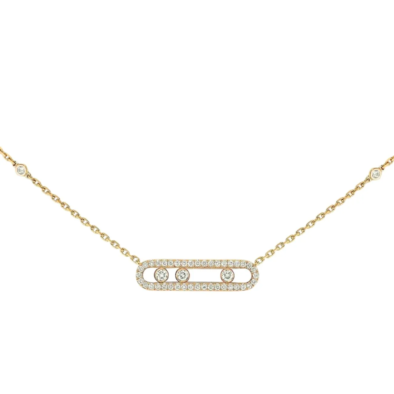 Baby Move 18K Yellow Gold Pavé Diamond Necklace