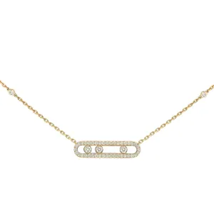 Baby Move 18K Yellow Gold Pavé Diamond Necklace