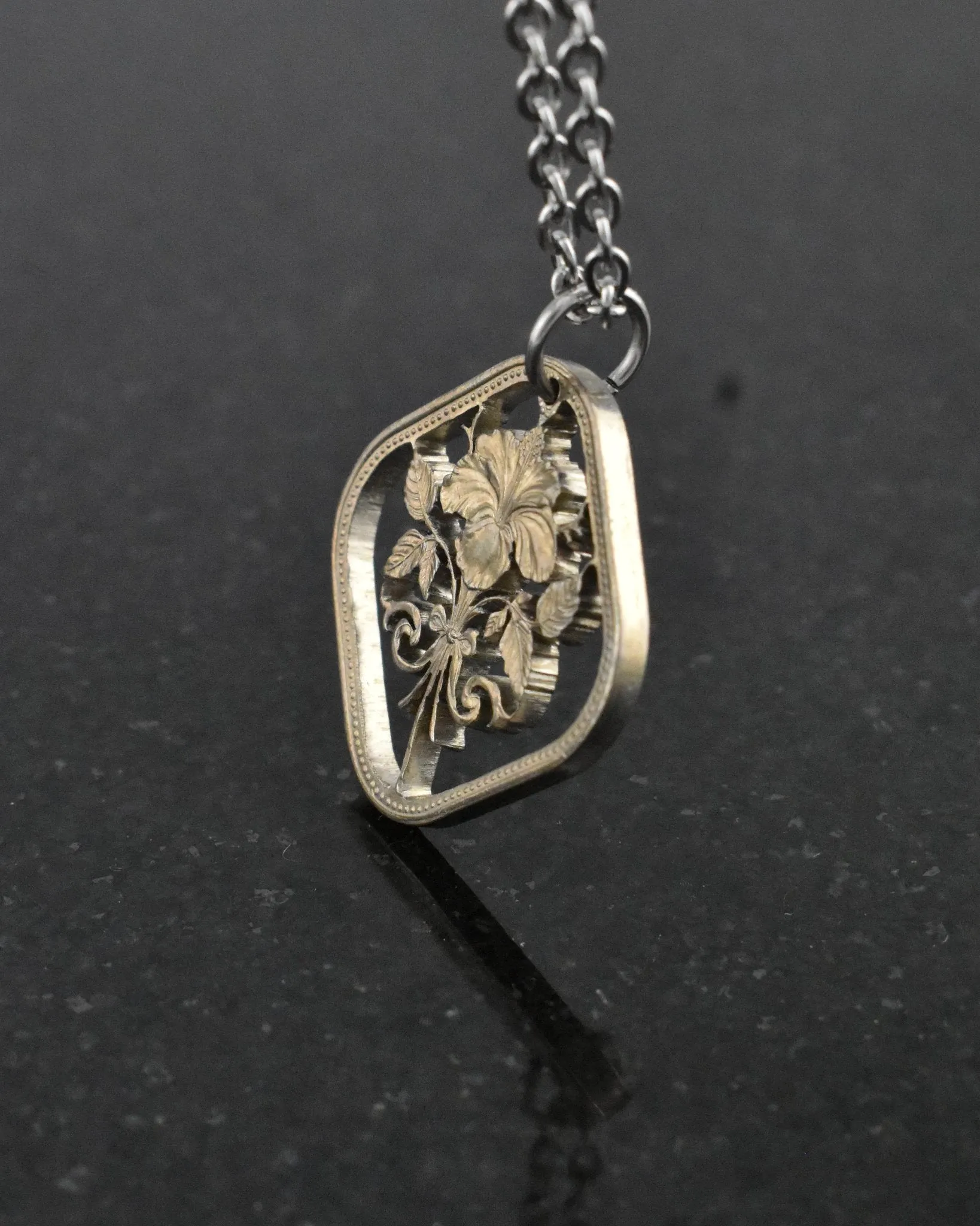 Bahamas - Hibiscus Cut Coin Pendant
