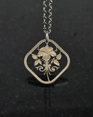 Bahamas - Hibiscus Cut Coin Pendant