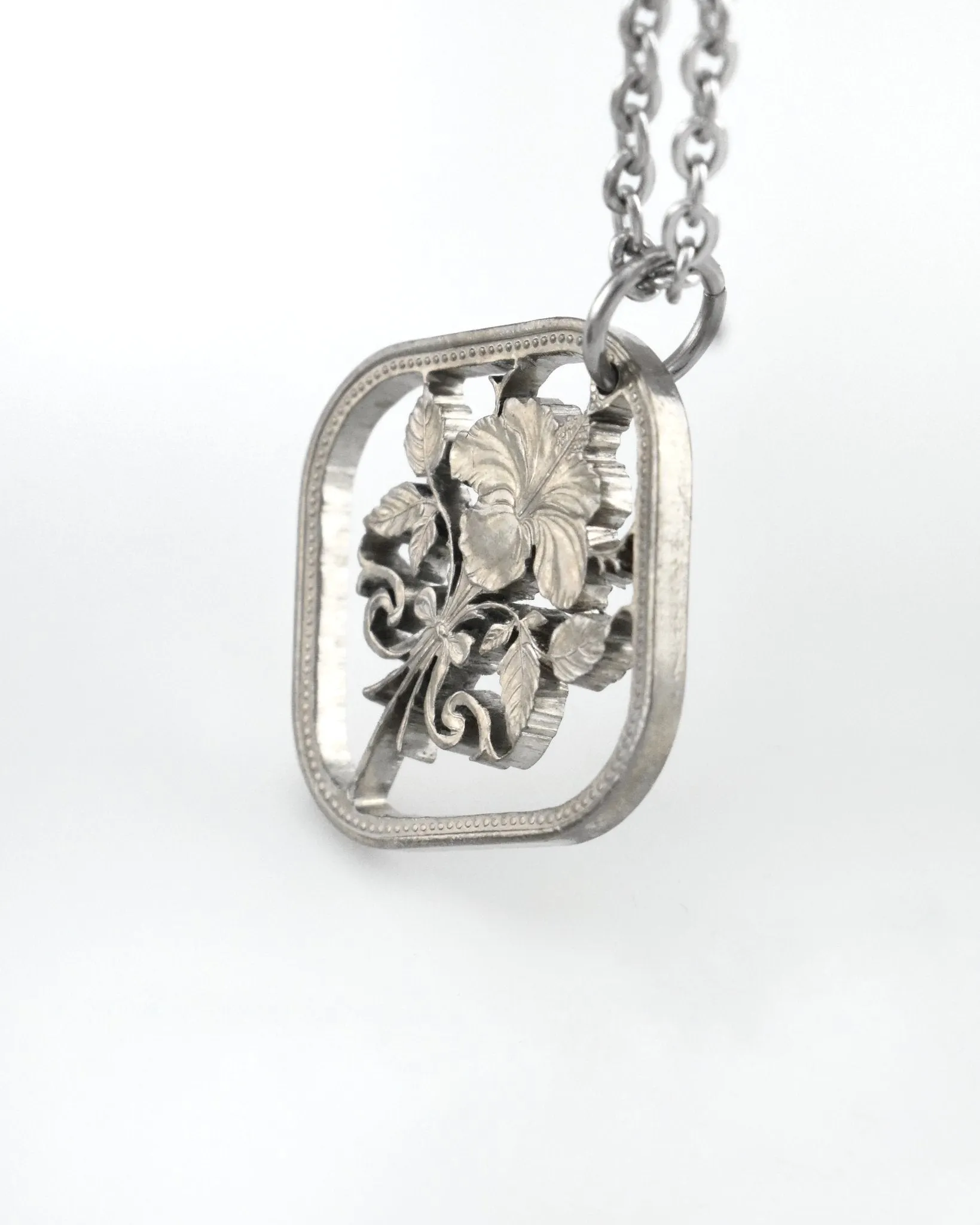 Bahamas - Hibiscus Cut Coin Pendant