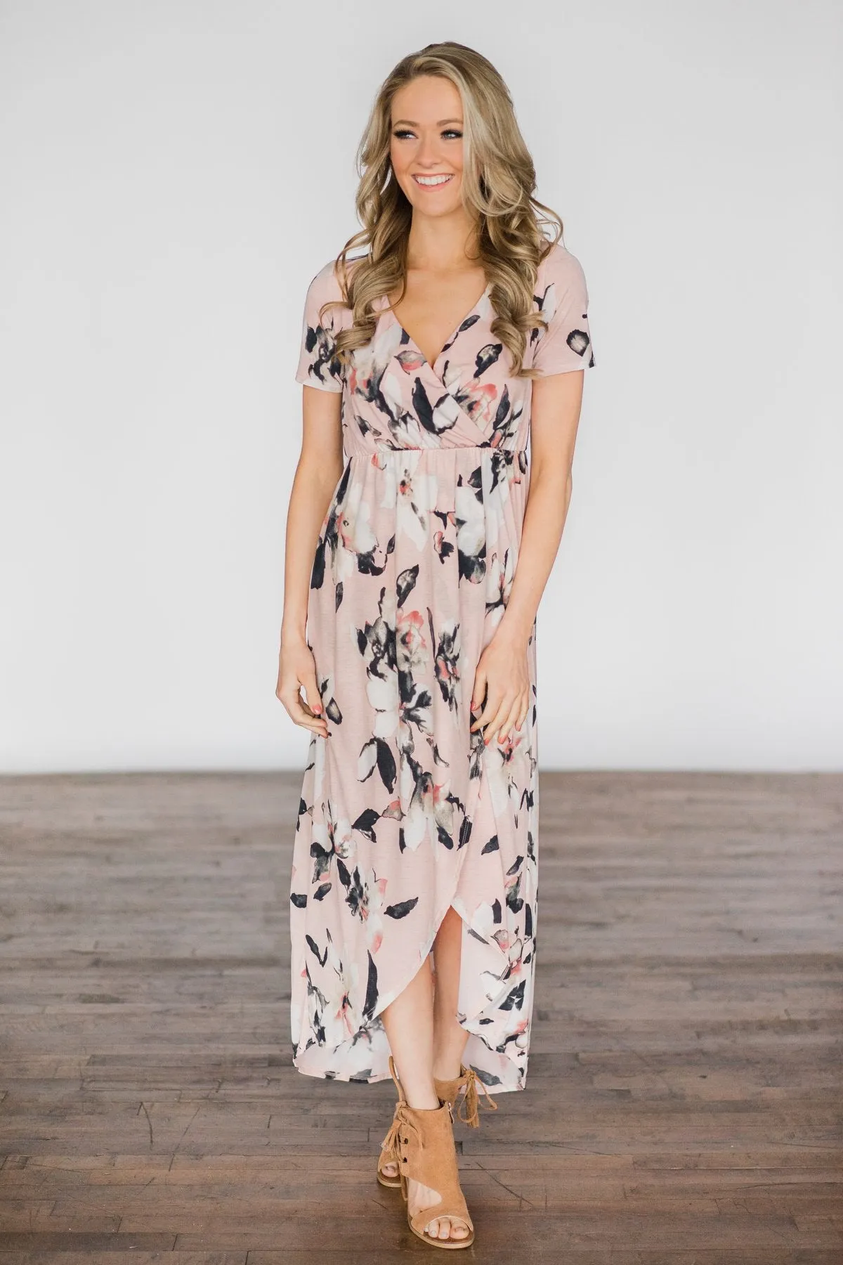 BayDream Believer ~ Pink Floral Maxi Dress