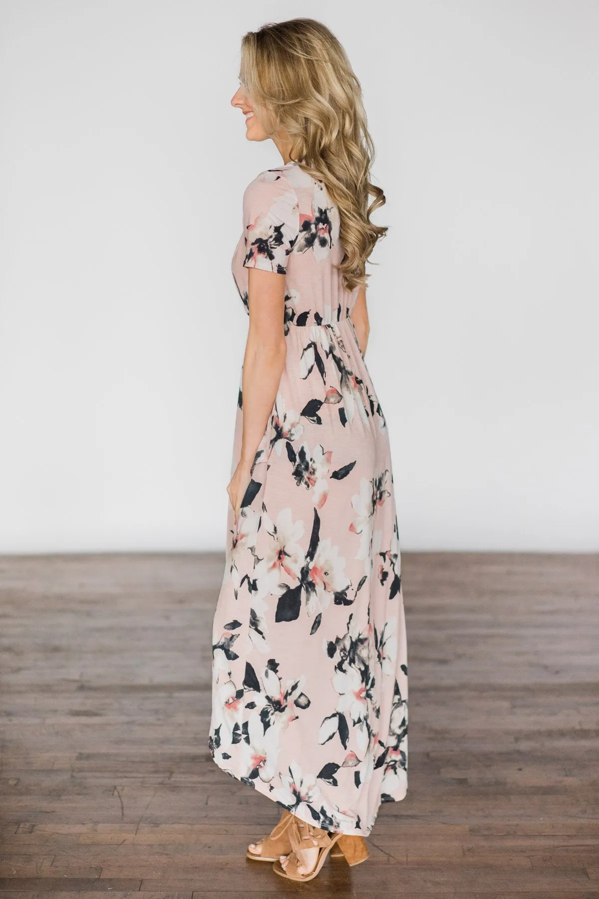 BayDream Believer ~ Pink Floral Maxi Dress