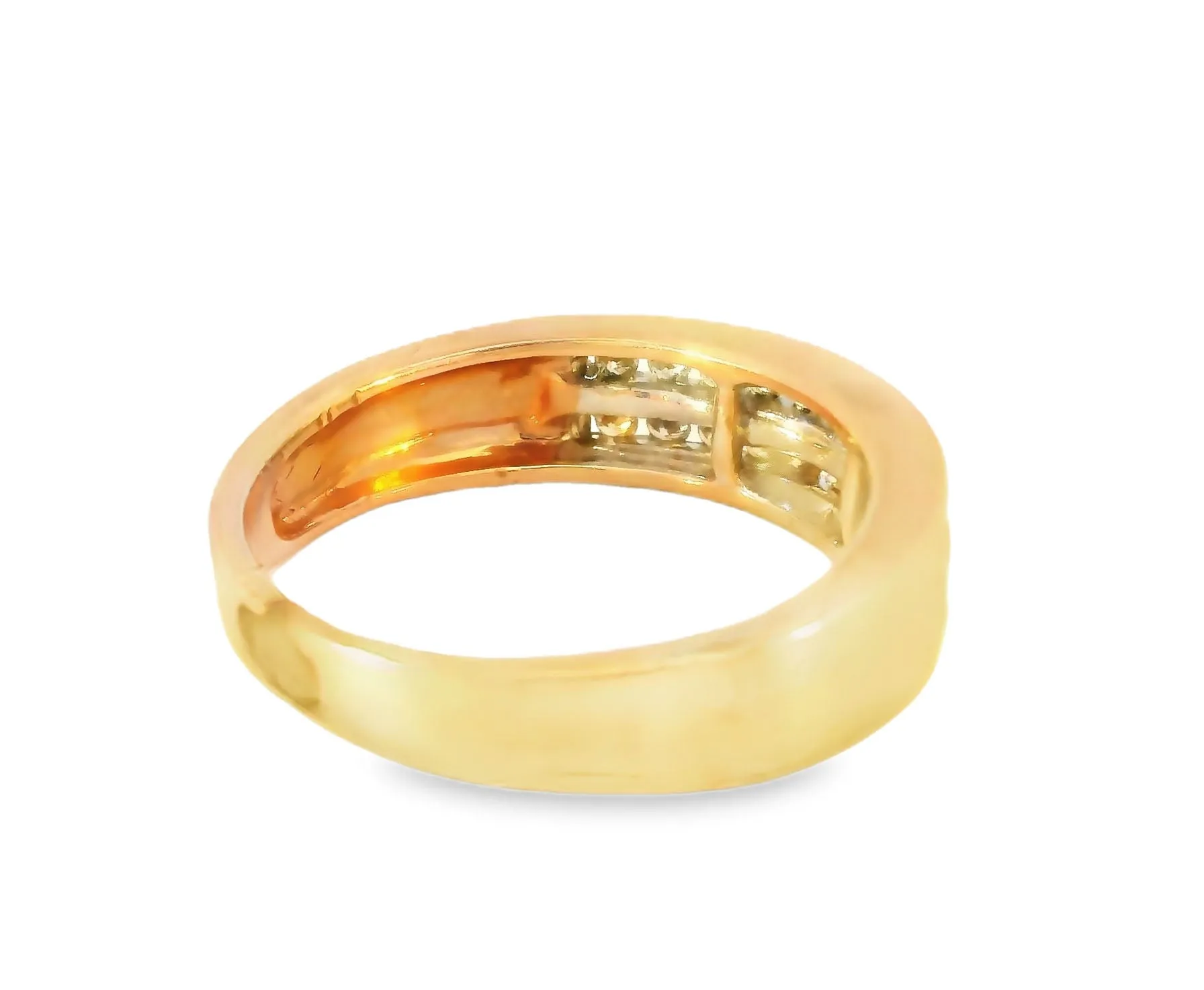 Beautiful Estate 14K Rose Pink Gold Diamond Double Row Wedding Ring Band