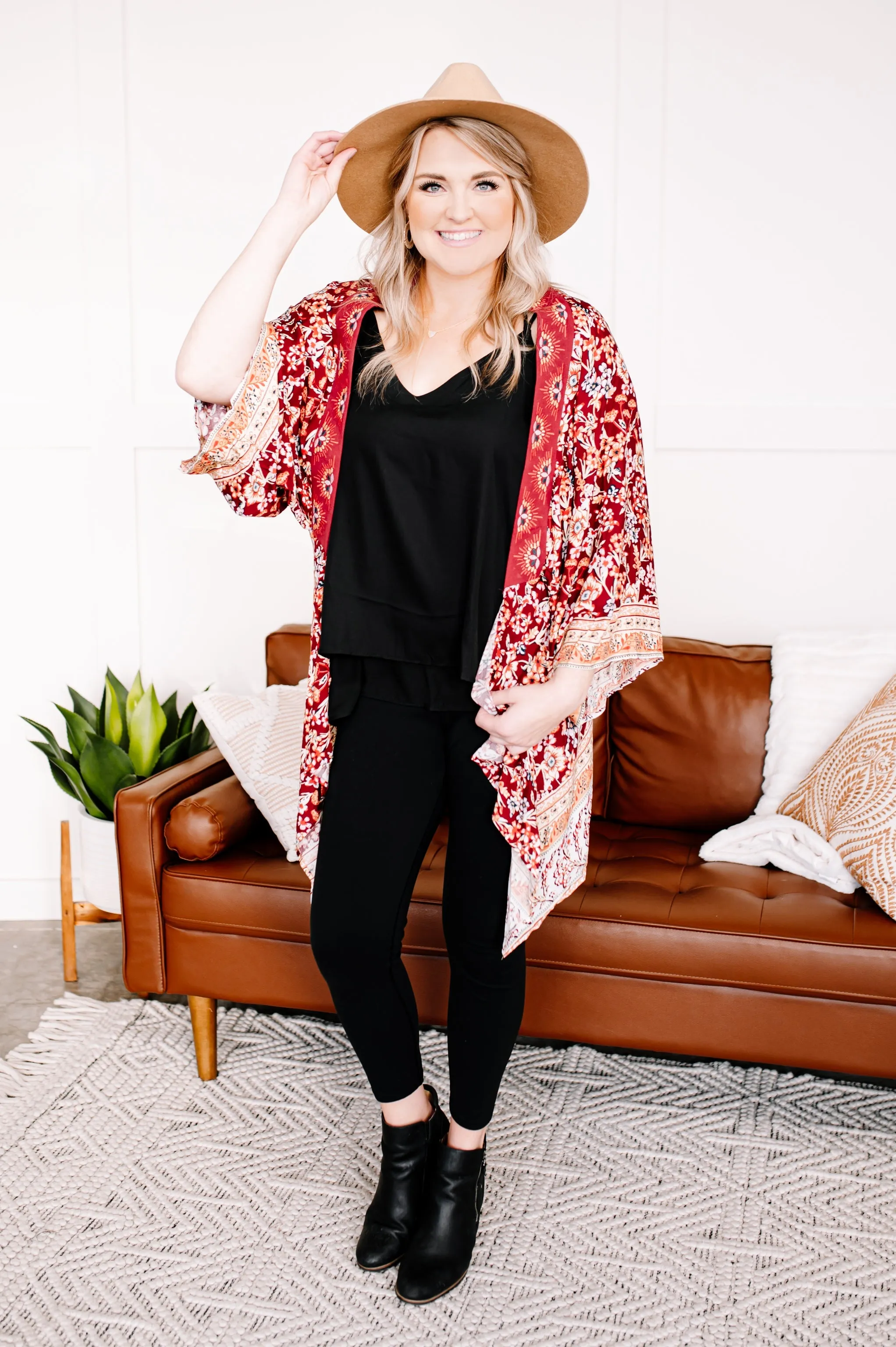 Belonging to Beauty Kimono In Peach Florals