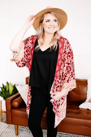 Belonging to Beauty Kimono In Peach Florals