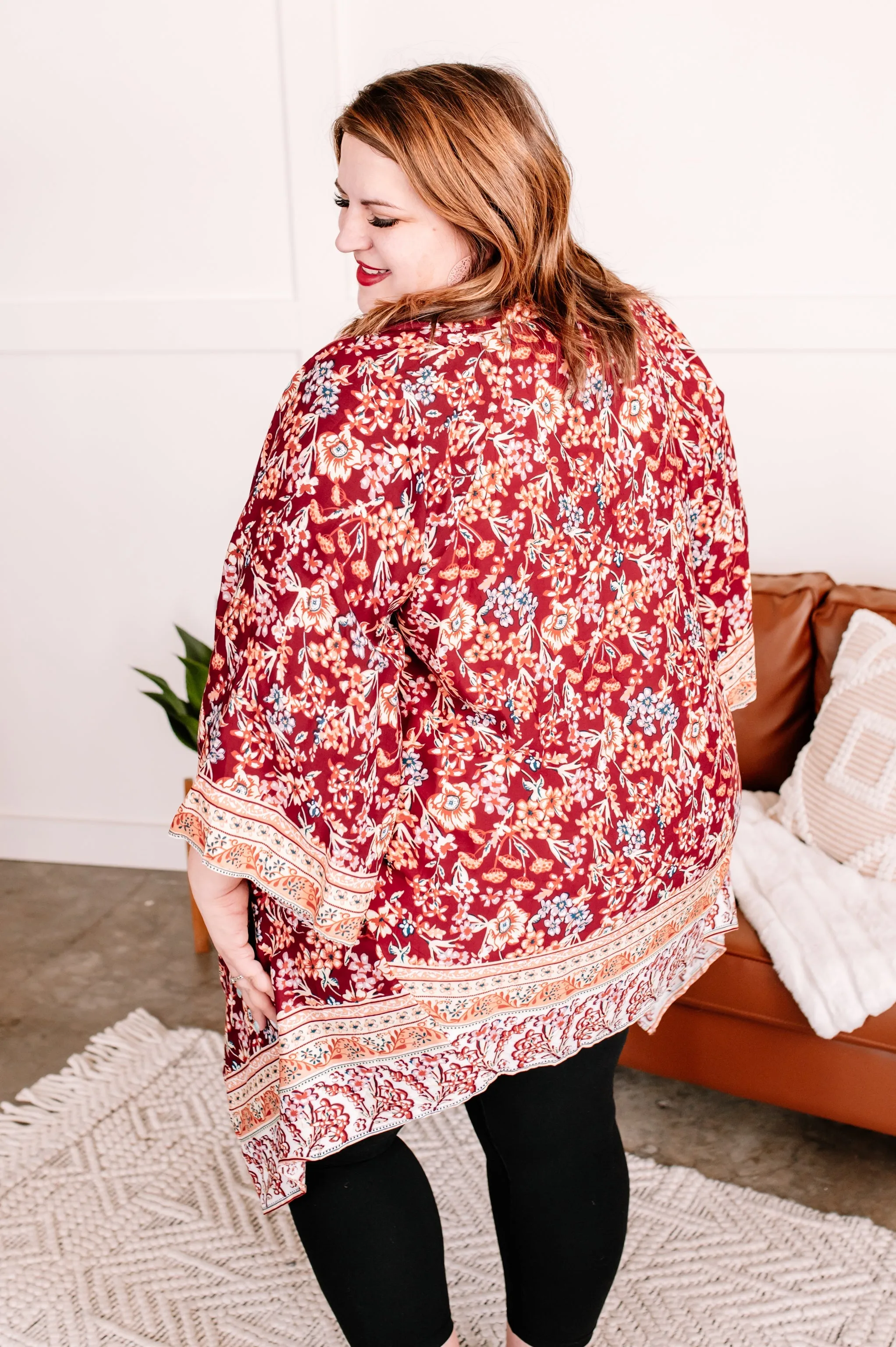 Belonging to Beauty Kimono In Peach Florals