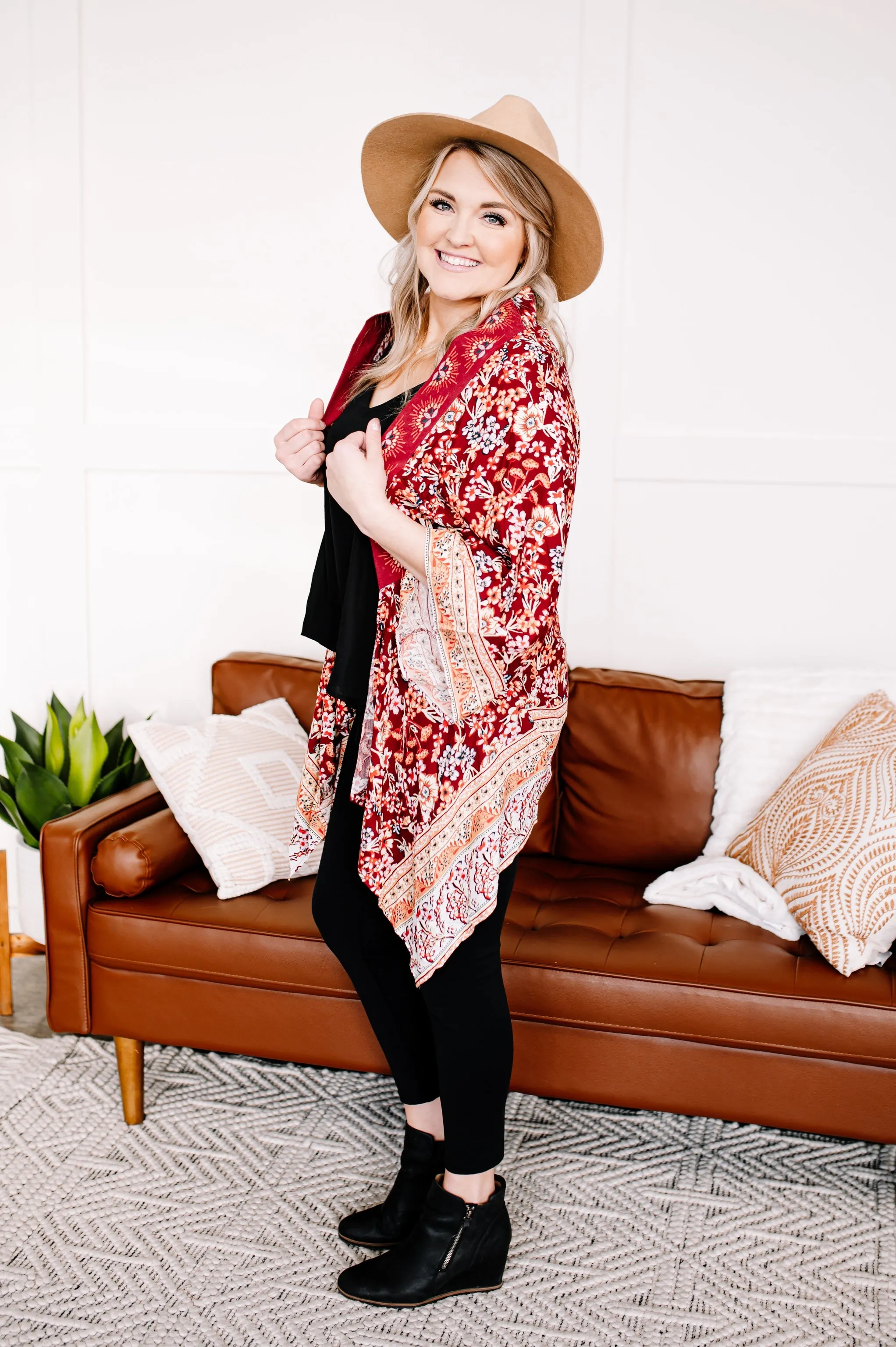Belonging to Beauty Kimono In Peach Florals
