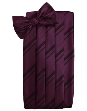 Berry Striped Satin Cummerbund