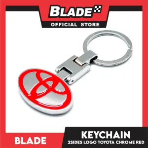 Blade Keychain Logo 2 Sides Toyota Chrome (Red)