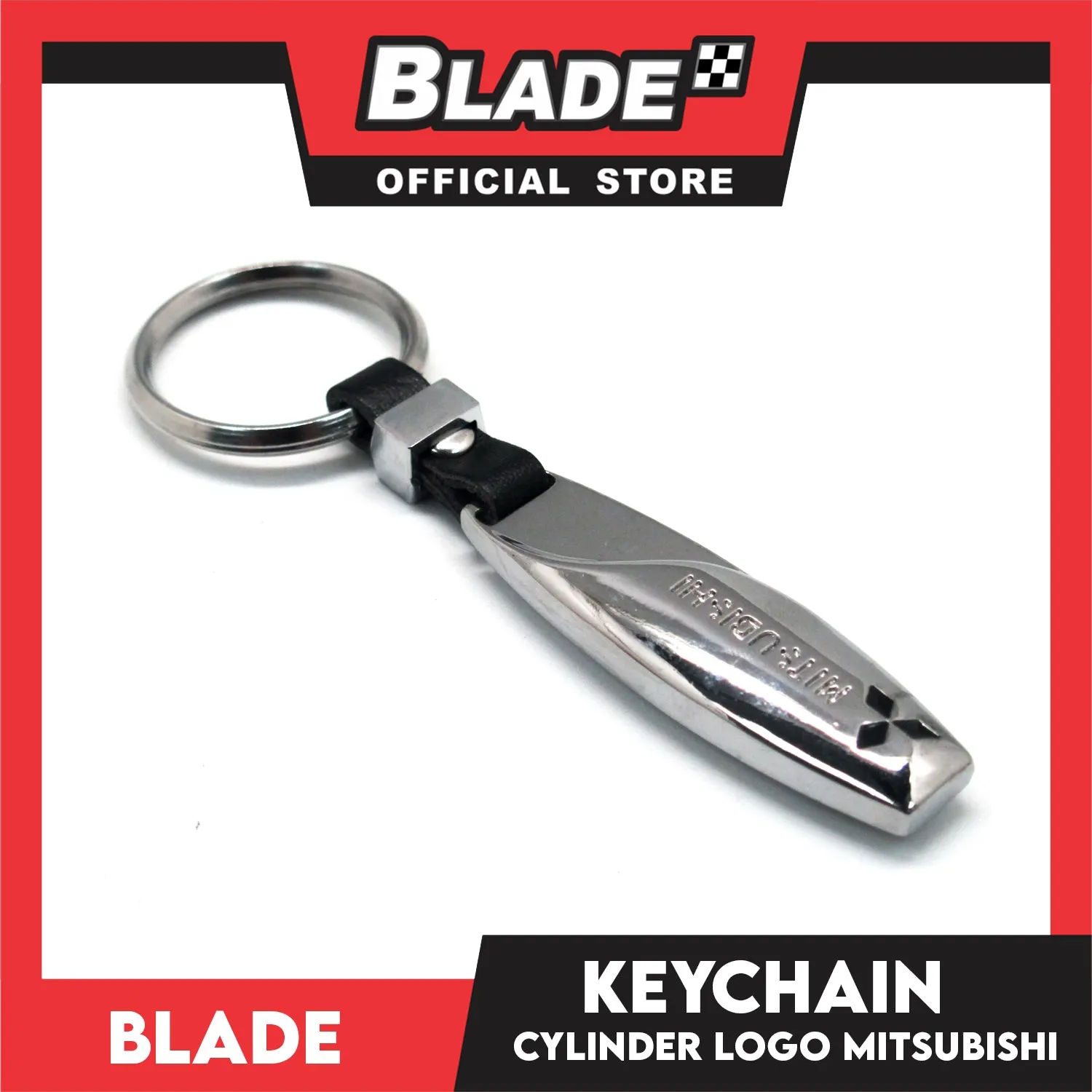 Blade Keychain Logo Cylinder Mitsubishi Chrome