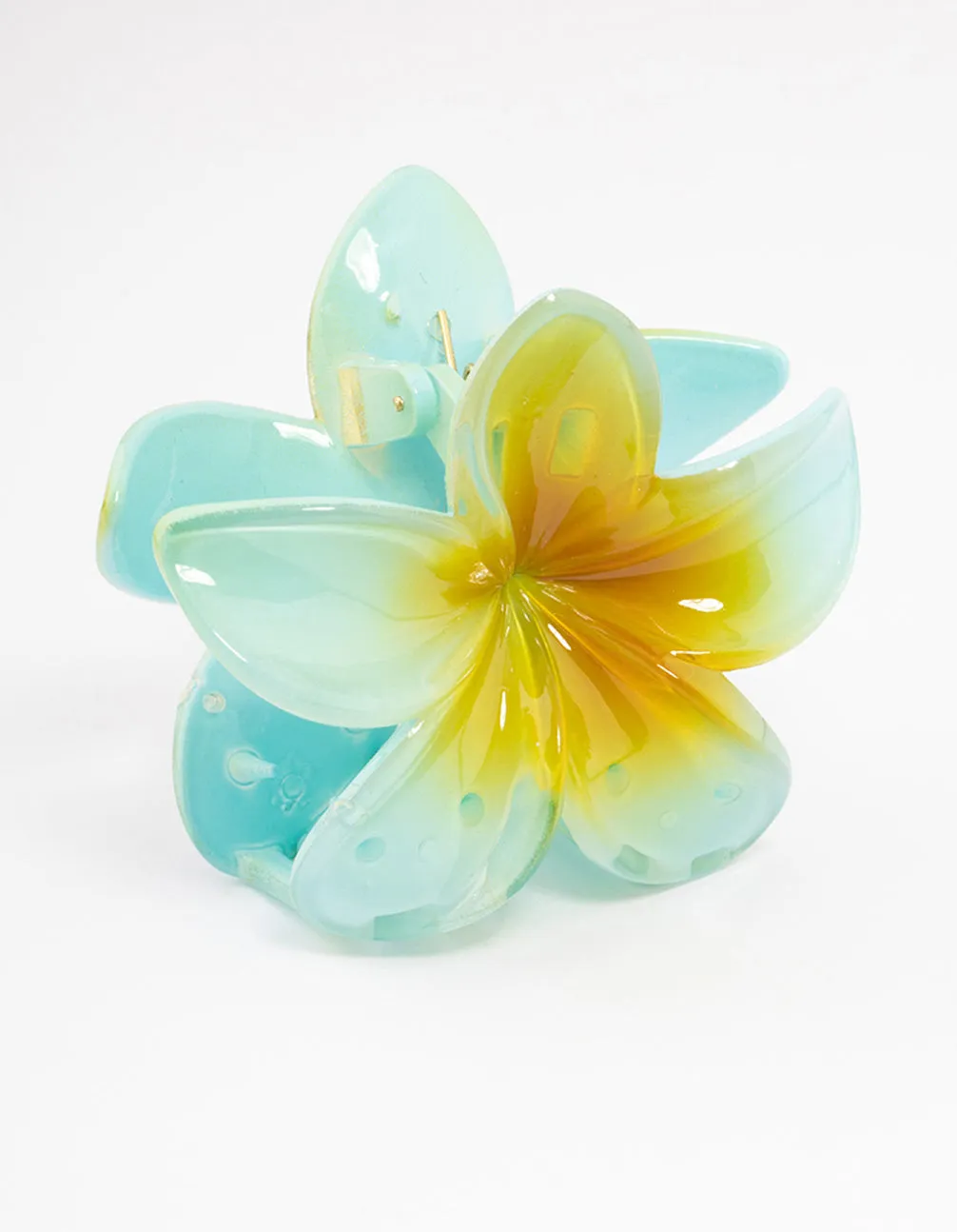 Blue Ombre Tropical Flower Claw Clip